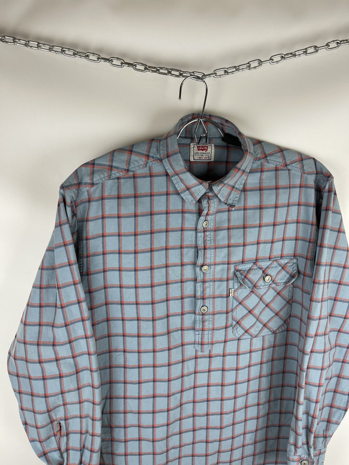 Levi's Levi’s vintage 90s checkered half button up flannel shirt Size US M / EU 48-50 / 2 - 2 Thumbnail