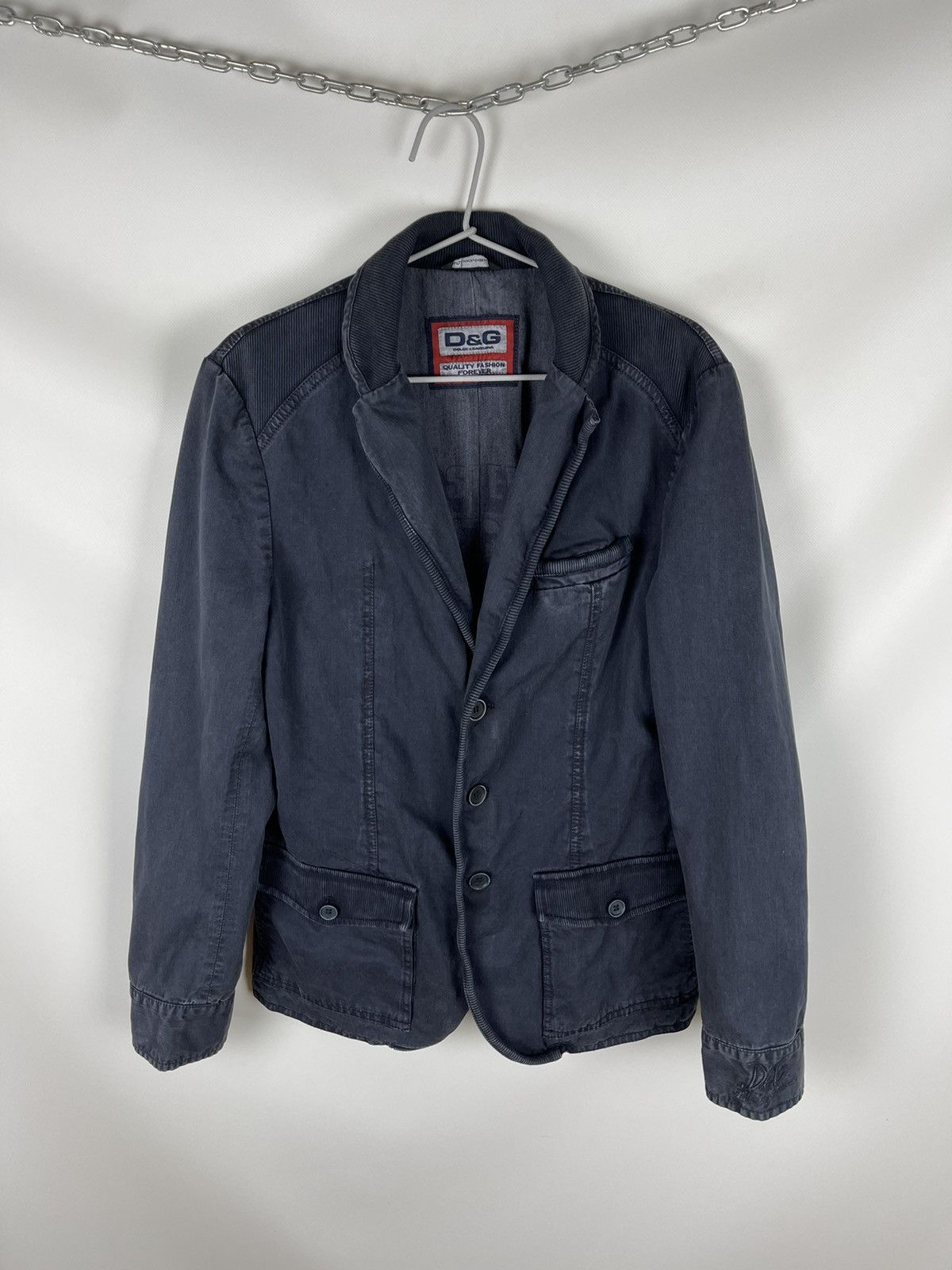 Dolce & Gabbana Dolce & Gabbana garment dyed sleeve logo blazer jacket Size US S / EU 44-46 / 1 - 1 Thumbnail