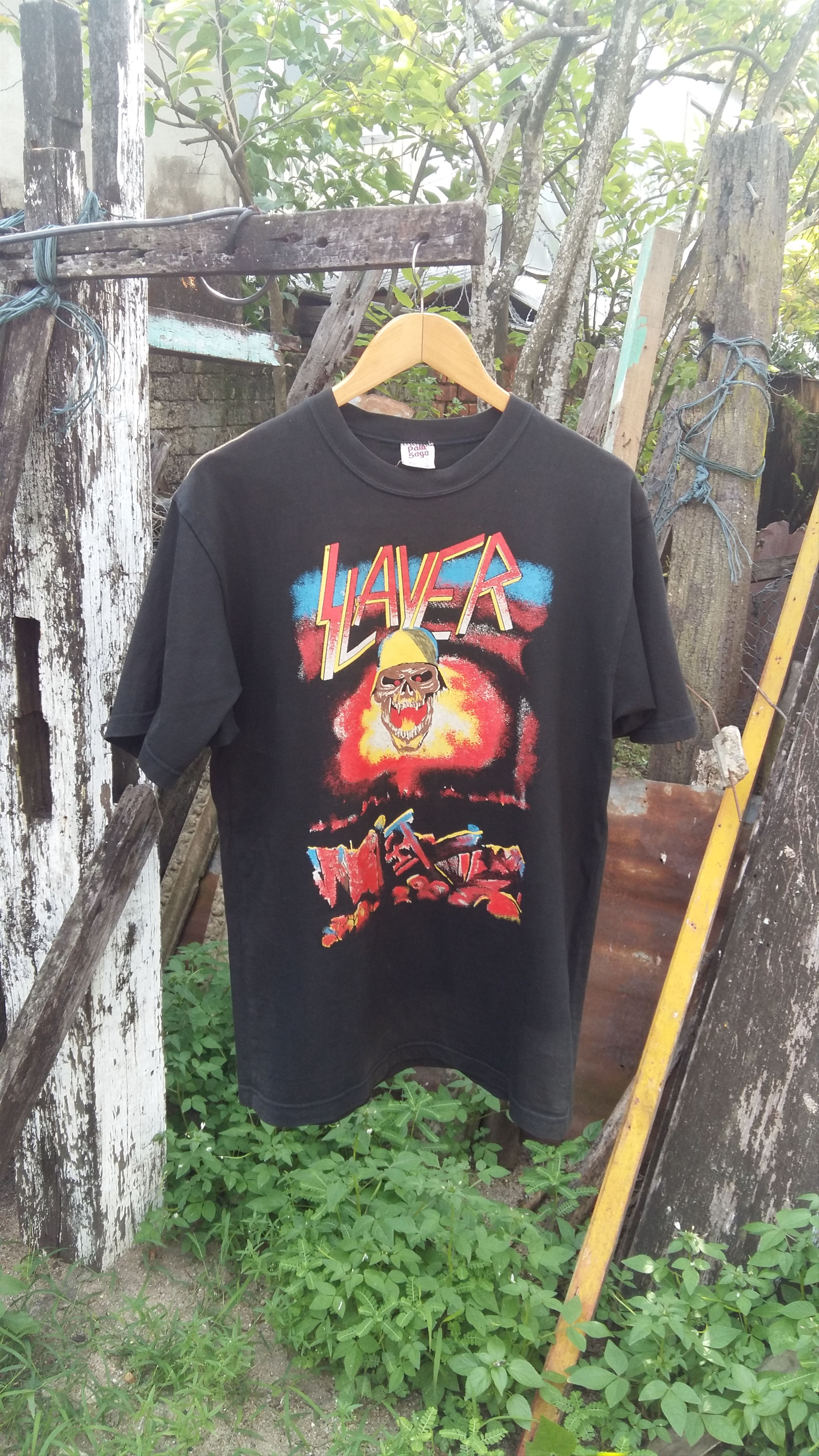 Band Tees × Slayer × Vintage Rare🔥 Vintage Slayer European Tour Bootleg Tshirt Size US L / EU 52-54 / 3 - 1 Thumbnail