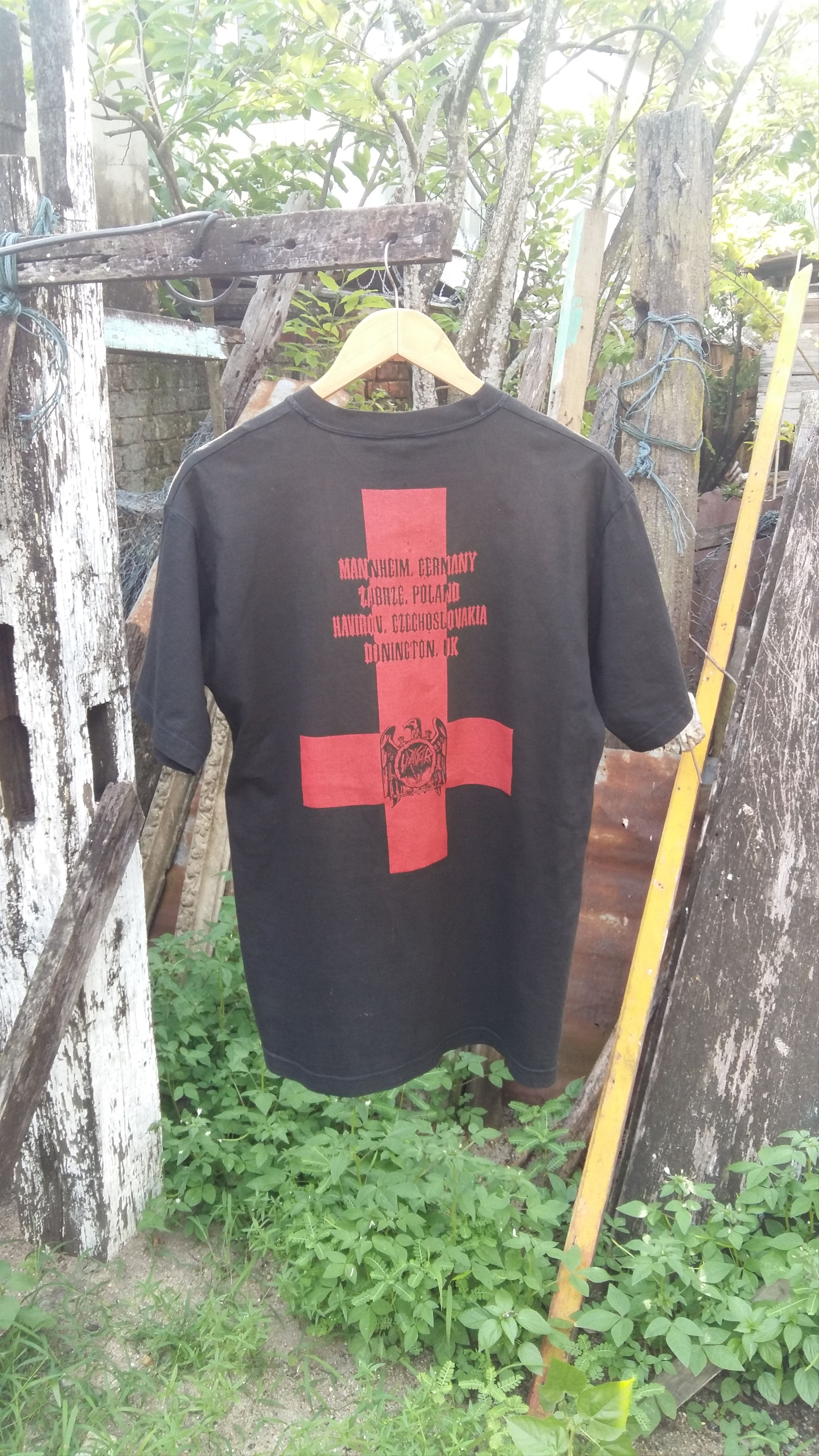 Band Tees × Slayer × Vintage Rare🔥 Vintage Slayer European Tour Bootleg Tshirt Size US L / EU 52-54 / 3 - 2 Thumbnail