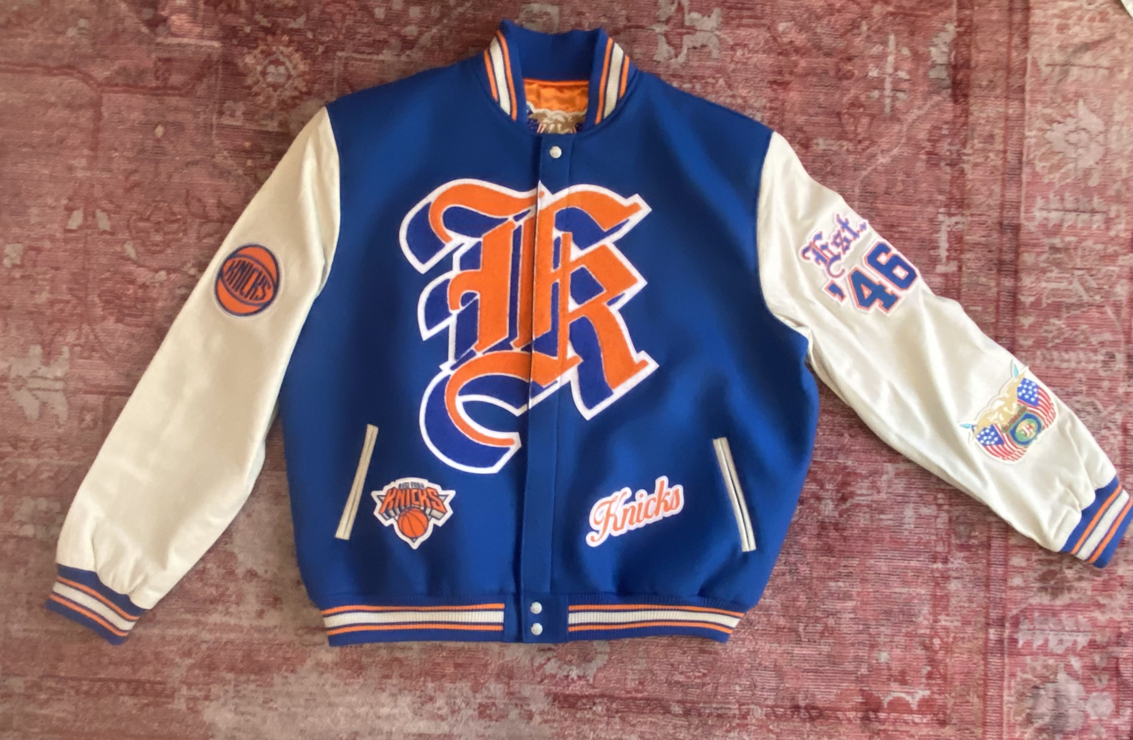 NEW YORK KNICKS WOOL & LEATHER VARSITY JACKET – Jeff Hamilton Shop