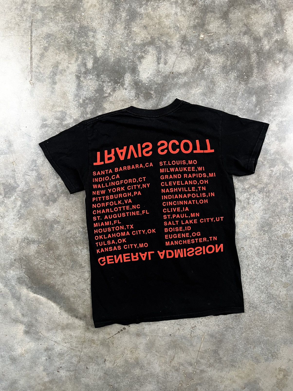 Travis Scott Birds Eye View Paint Splatter Tee Black Small