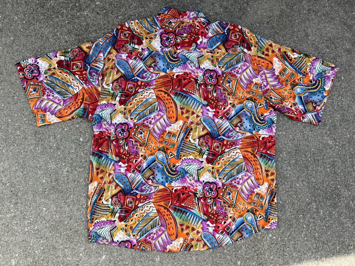 Vintage Vintage 90s Salty Dog Gant 100% Rayon Psychedelic Art Shirt Size US L / EU 52-54 / 3 - 2 Thumbnail
