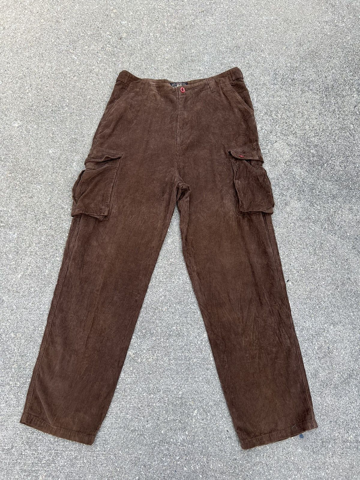RRL Ralph Lauren Vintage 90s RRL Made in Usa Brown Cord Cargo Trouser Pant Size US 32 / EU 48 - 1 Thumbnail