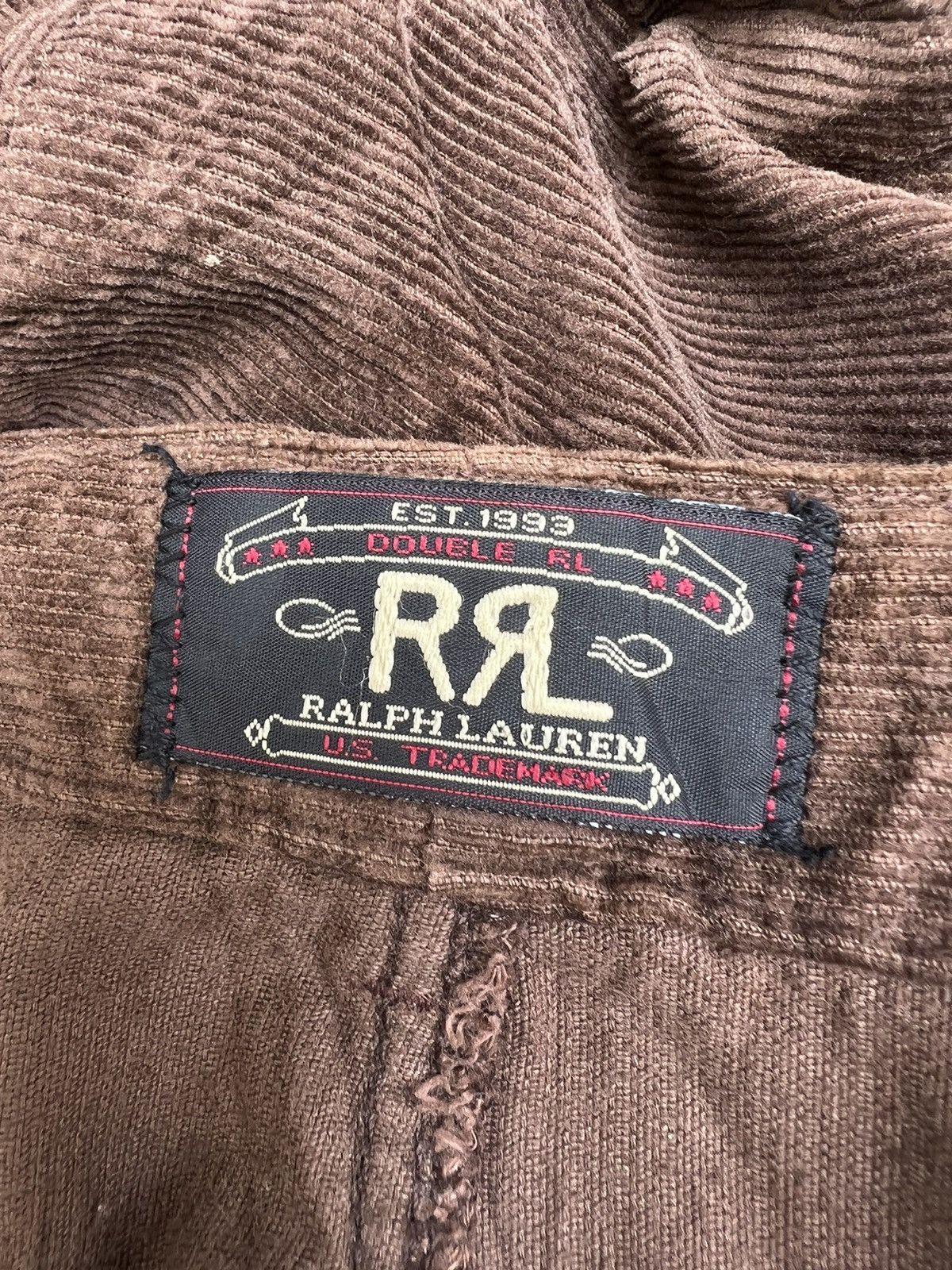 RRL Ralph Lauren Vintage 90s RRL Made in Usa Brown Cord Cargo Trouser Pant Size US 32 / EU 48 - 18 Thumbnail