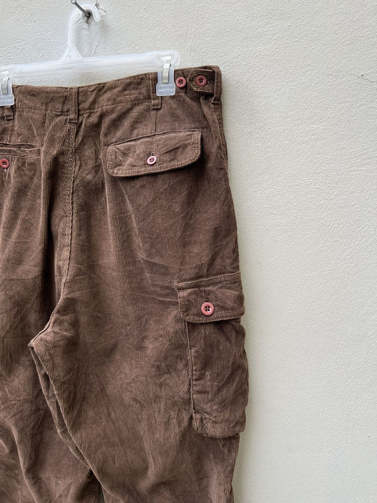 RRL Ralph Lauren Vintage 90s RRL Made in Usa Brown Cord Cargo Trouser Pant Size US 32 / EU 48 - 12 Thumbnail