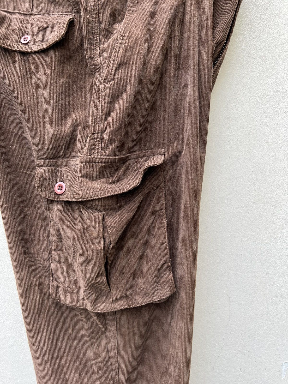 RRL Ralph Lauren Vintage 90s RRL Made in Usa Brown Cord Cargo Trouser Pant Size US 32 / EU 48 - 15 Thumbnail
