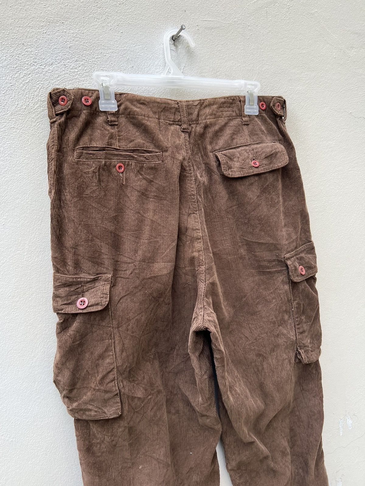 RRL Ralph Lauren Vintage 90s RRL Made in Usa Brown Cord Cargo Trouser Pant Size US 32 / EU 48 - 10 Thumbnail