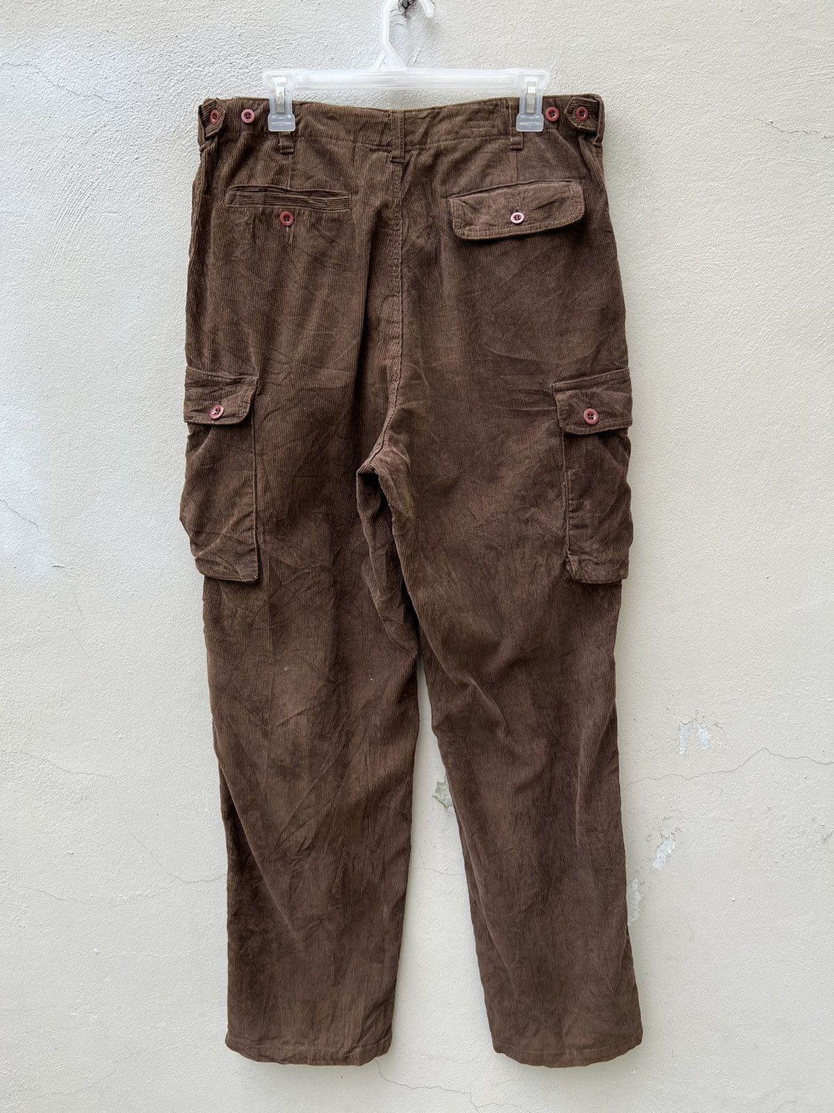 RRL Ralph Lauren Vintage 90s RRL Made in Usa Brown Cord Cargo Trouser Pant Size US 32 / EU 48 - 9 Thumbnail