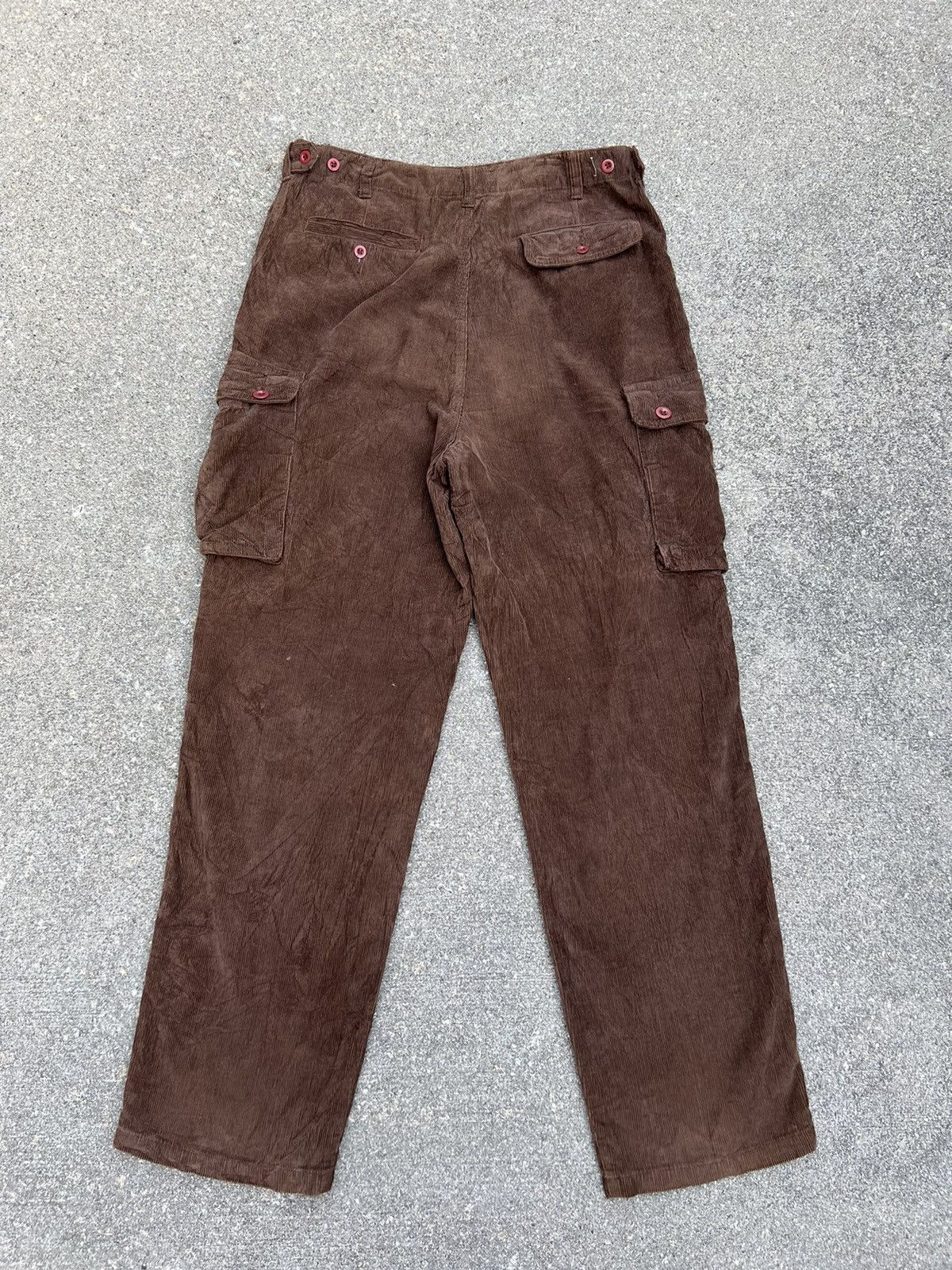 RRL Ralph Lauren Vintage 90s RRL Made in Usa Brown Cord Cargo Trouser Pant Size US 32 / EU 48 - 2 Thumbnail