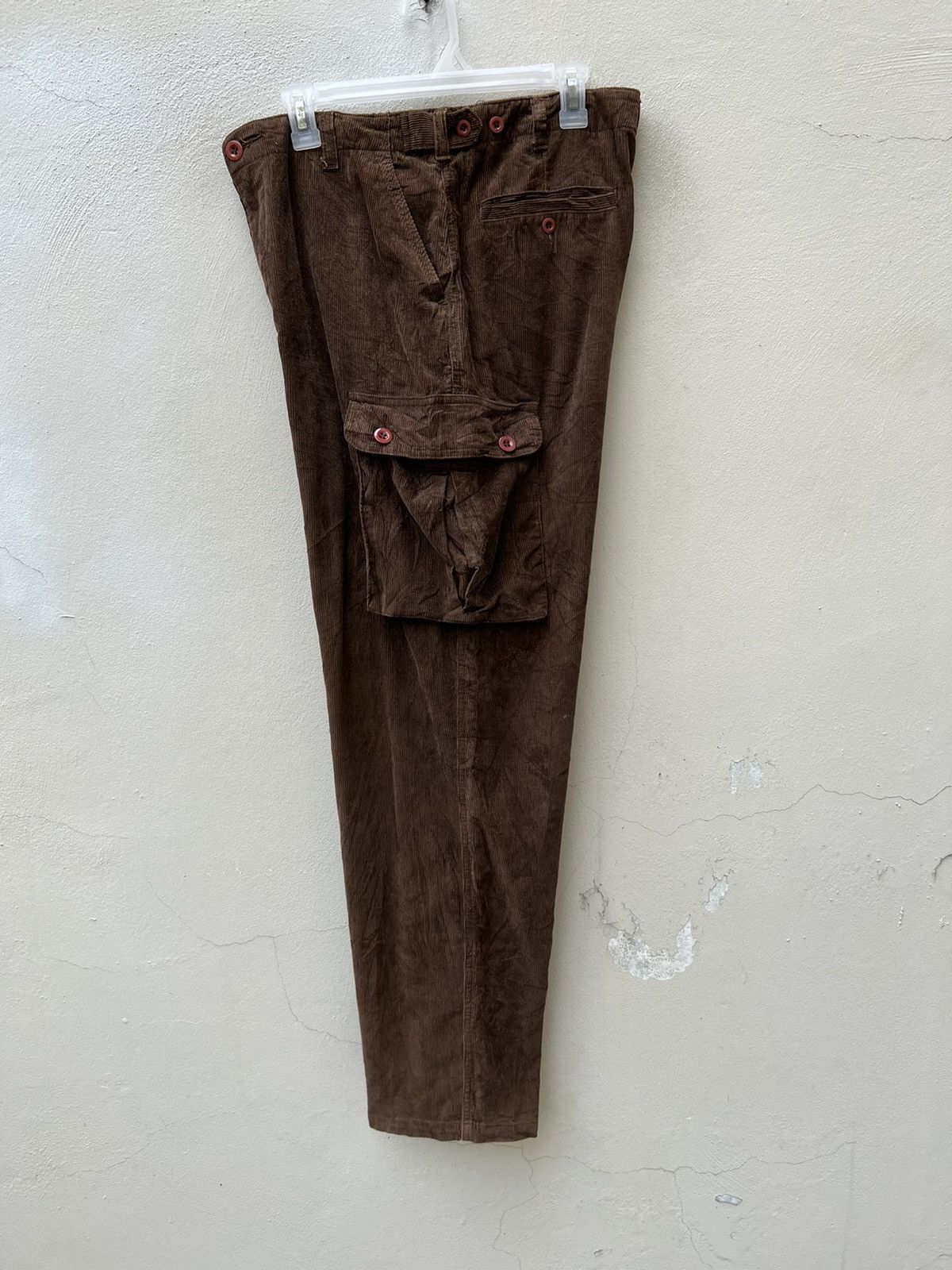RRL Ralph Lauren Vintage 90s RRL Made in Usa Brown Cord Cargo Trouser Pant Size US 32 / EU 48 - 17 Thumbnail