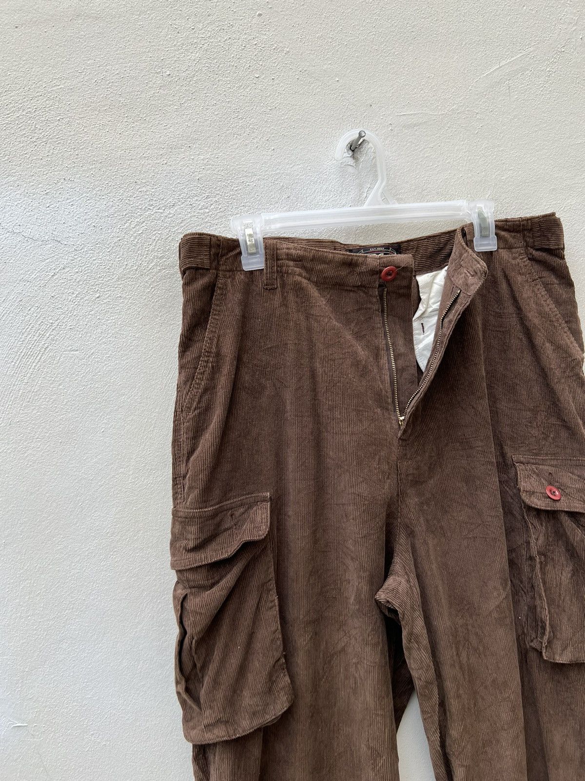 RRL Ralph Lauren Vintage 90s RRL Made in Usa Brown Cord Cargo Trouser Pant Size US 32 / EU 48 - 5 Thumbnail
