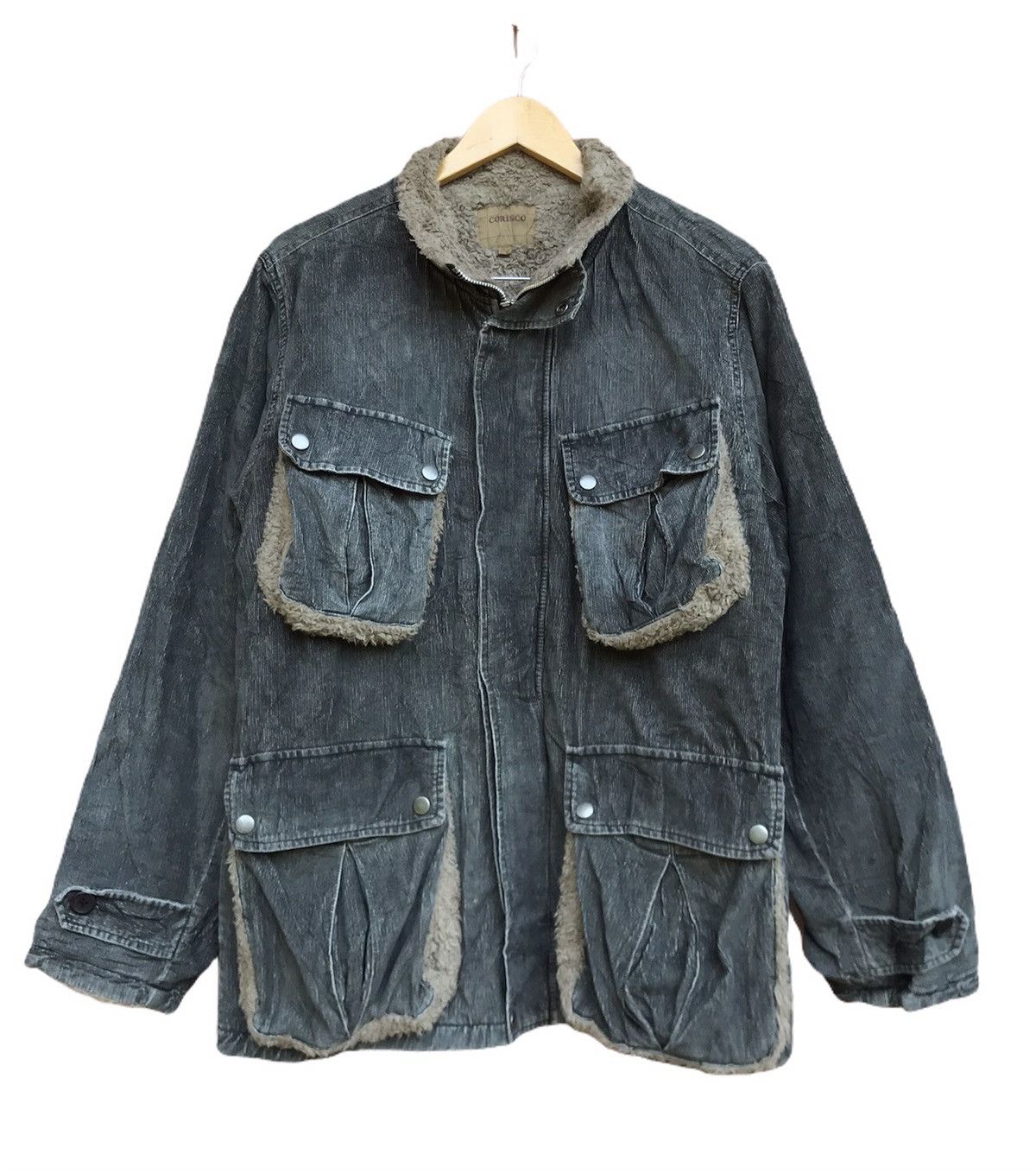 Vintage Corisco Corduroy Sherpa Heavy Field Jacket Size US M / EU 48-50 / 2 - 2 Thumbnail