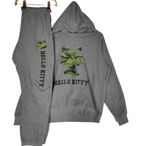 Cartoon Network HELLO KITTY CAMOUFLAGE Print One Set Sweatshirt & Sweatpant Size US XL / EU 56 / 4 - 1 Thumbnail