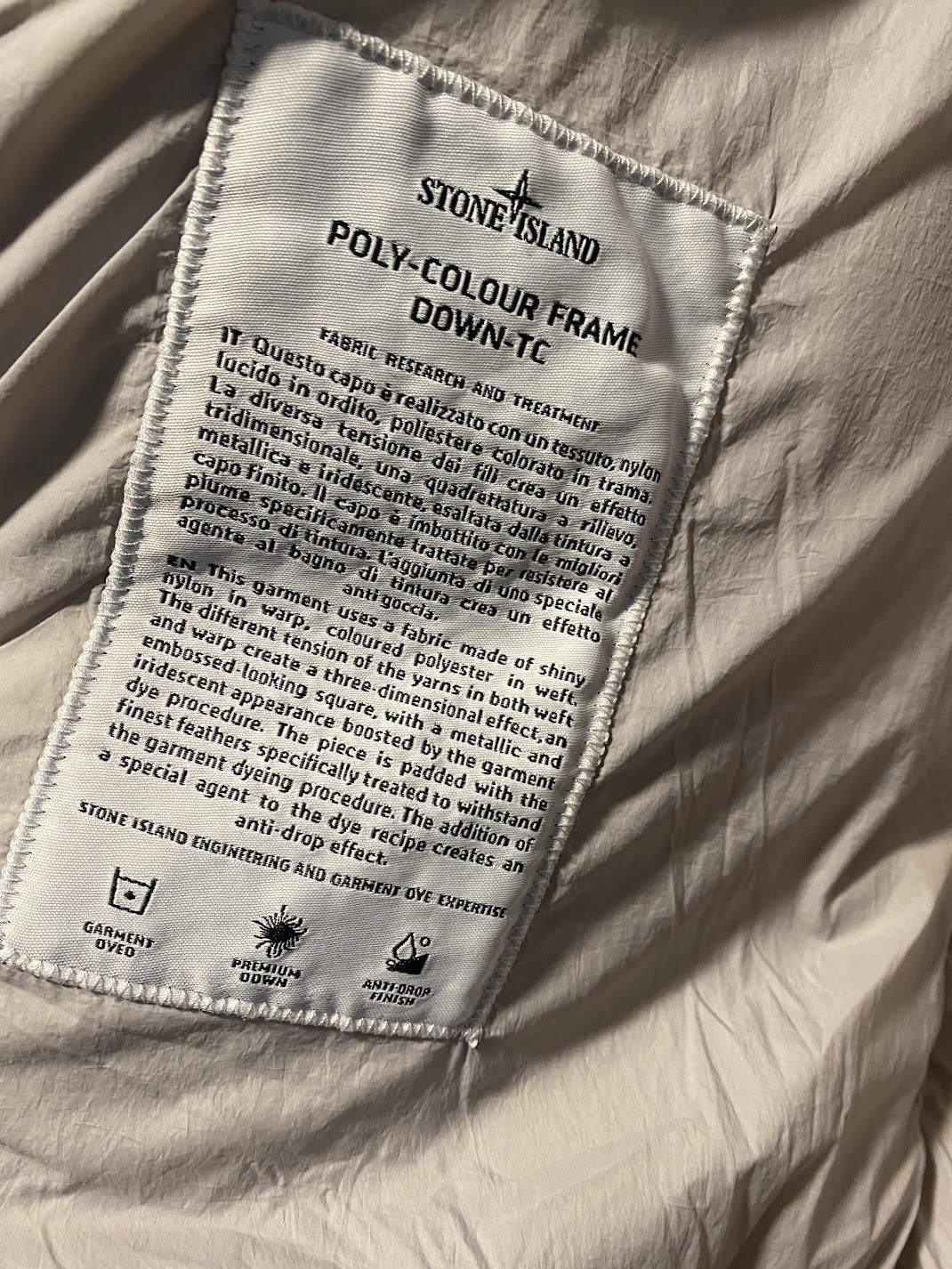Stone Island stone island poly frame down TC seersucker nylon pearl grey Size US L / EU 52-54 / 3 - 15 Thumbnail
