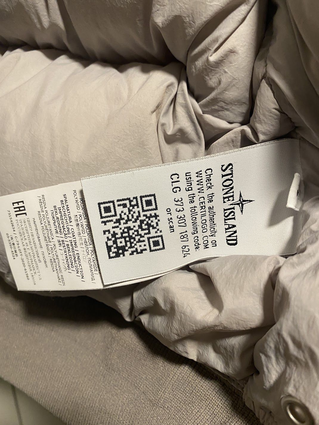 Stone Island stone island poly frame down TC seersucker nylon pearl grey Size US L / EU 52-54 / 3 - 6 Thumbnail