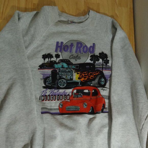 Vintage Vintage 90s Hot Rod Cafe Parody Crewneck Sweatshirt Grailed