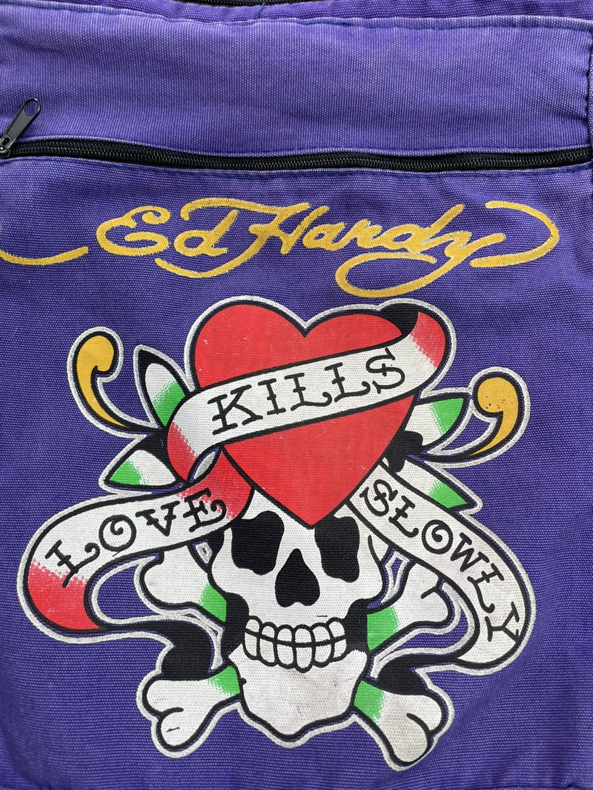 Christian Audigier × Ed Hardy × Vintage Ed Hardy Rare Purple Messenger / Shoulder Bag Size ONE SIZE - 4 Thumbnail