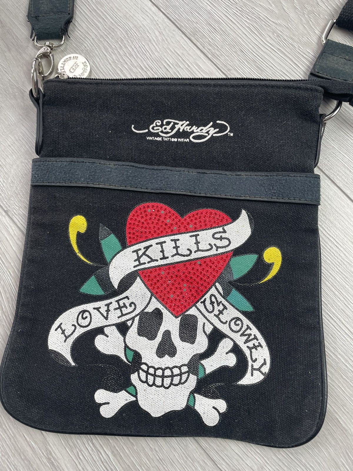 Christian Audigier × Ed Hardy × Vintage Ed Hardy Vintage Messenger / Shoulder Bag Yoo Size ONE SIZE - 3 Thumbnail