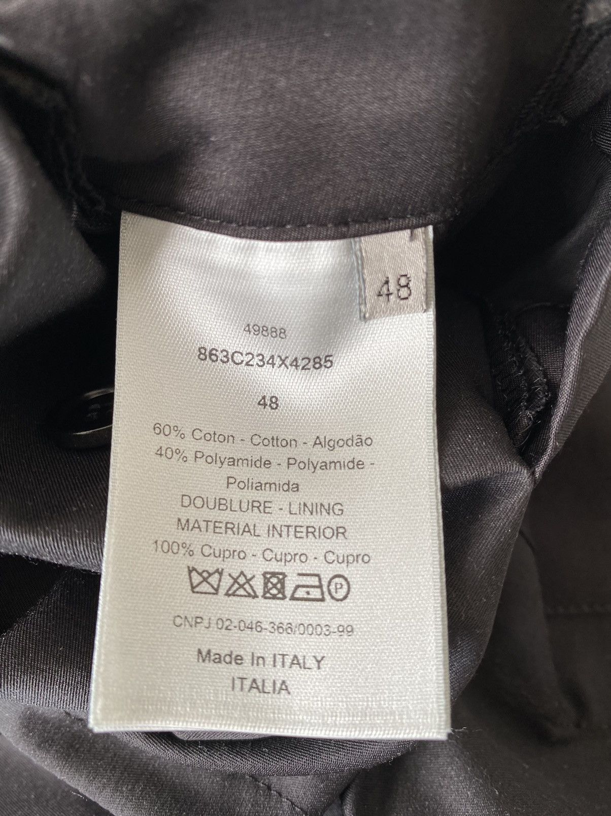 Dior Final- Dior Single-breasted M.Woven jacket blazer suit Black Size 38R - 7 Thumbnail