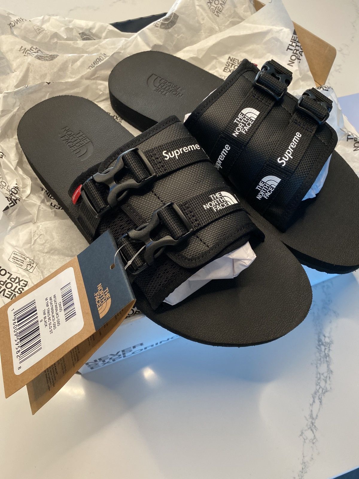Supreme slip on sandals shop