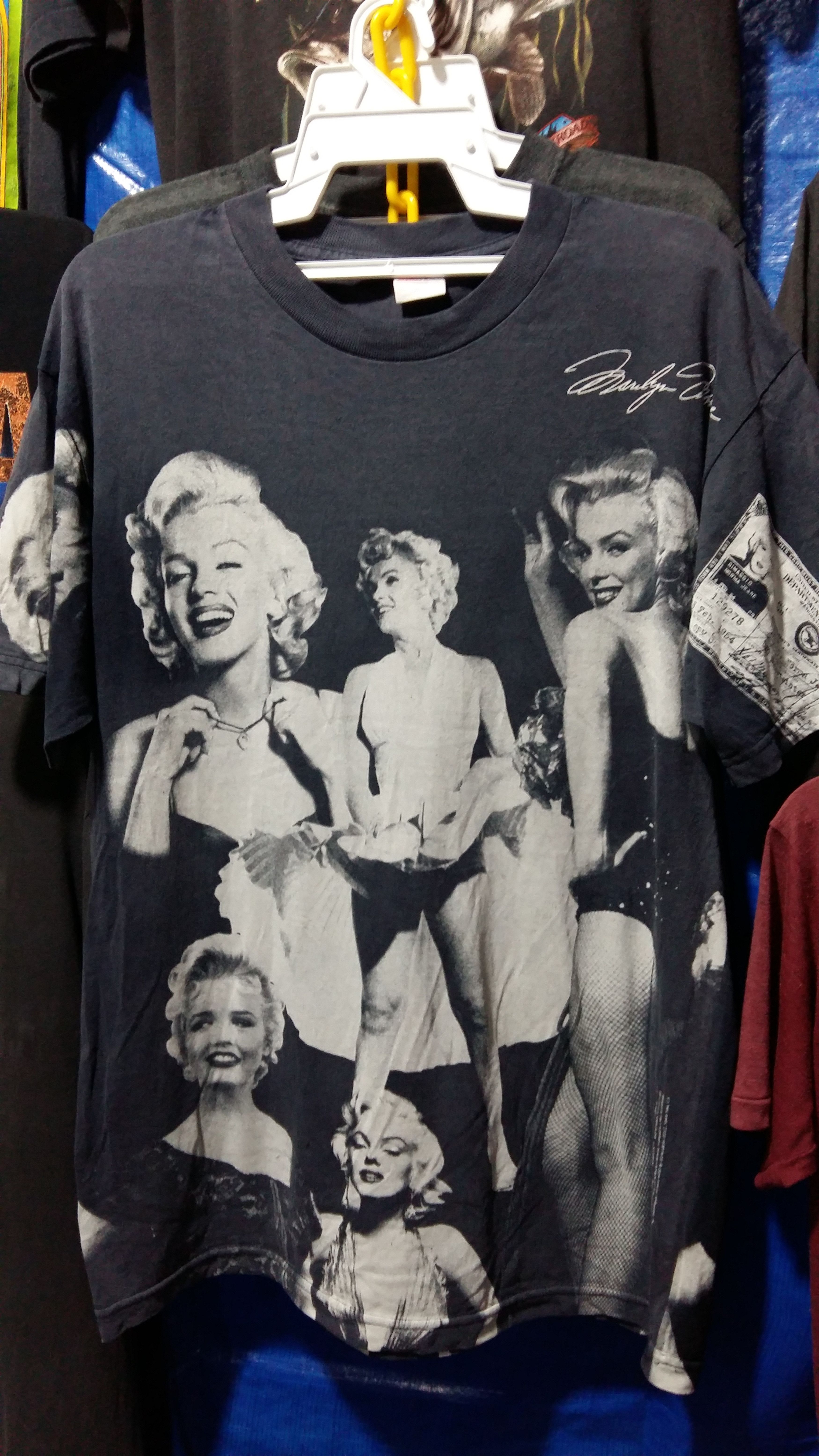 image of Band Tees x Monroe Vintage 90's Marilyn Monroe Overprint Tee in Black, Men's (Size Large)