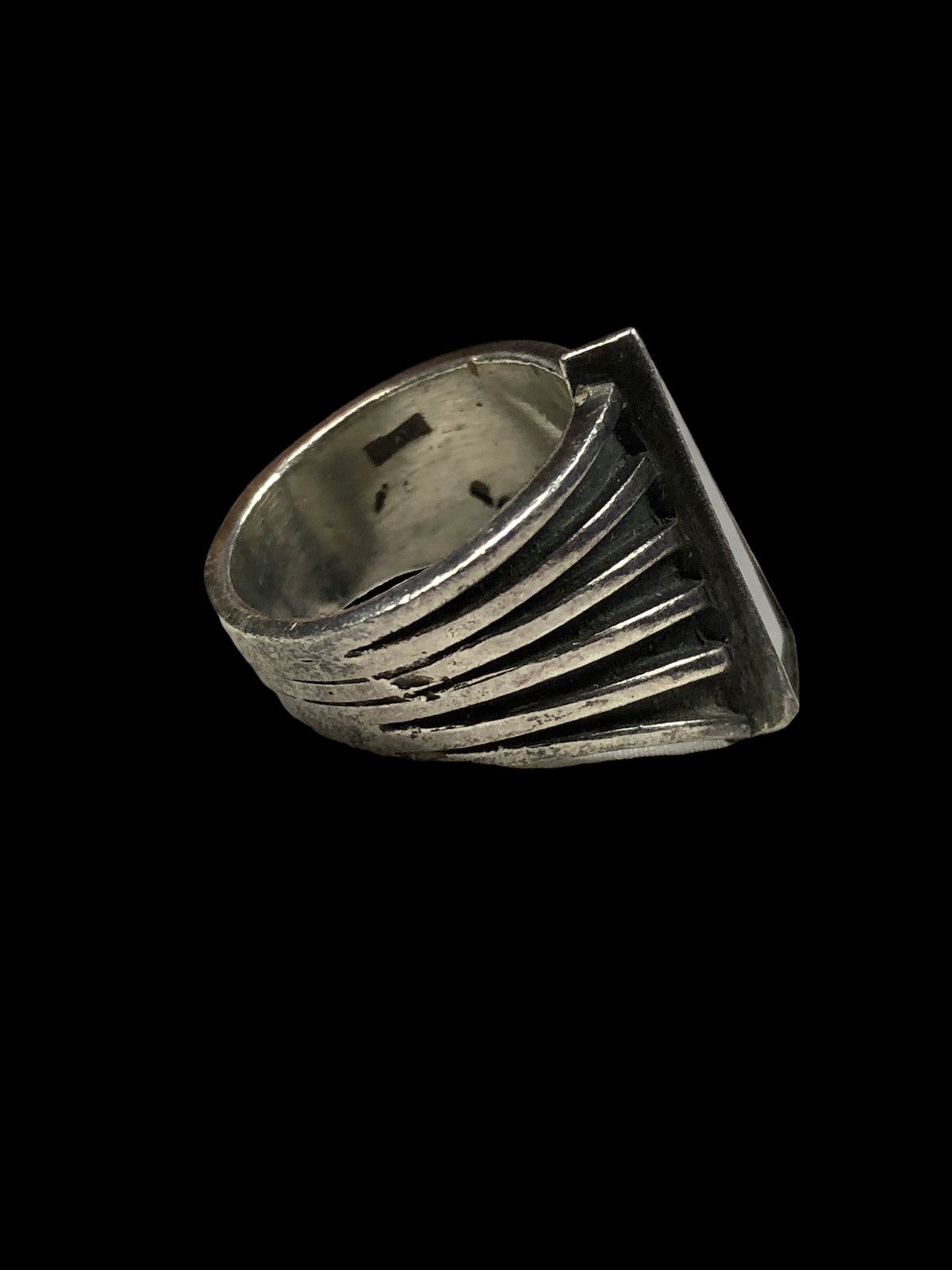 Jewelry Vintage Triangle Crystal Silver Ring Size ONE SIZE - 2 Thumbnail