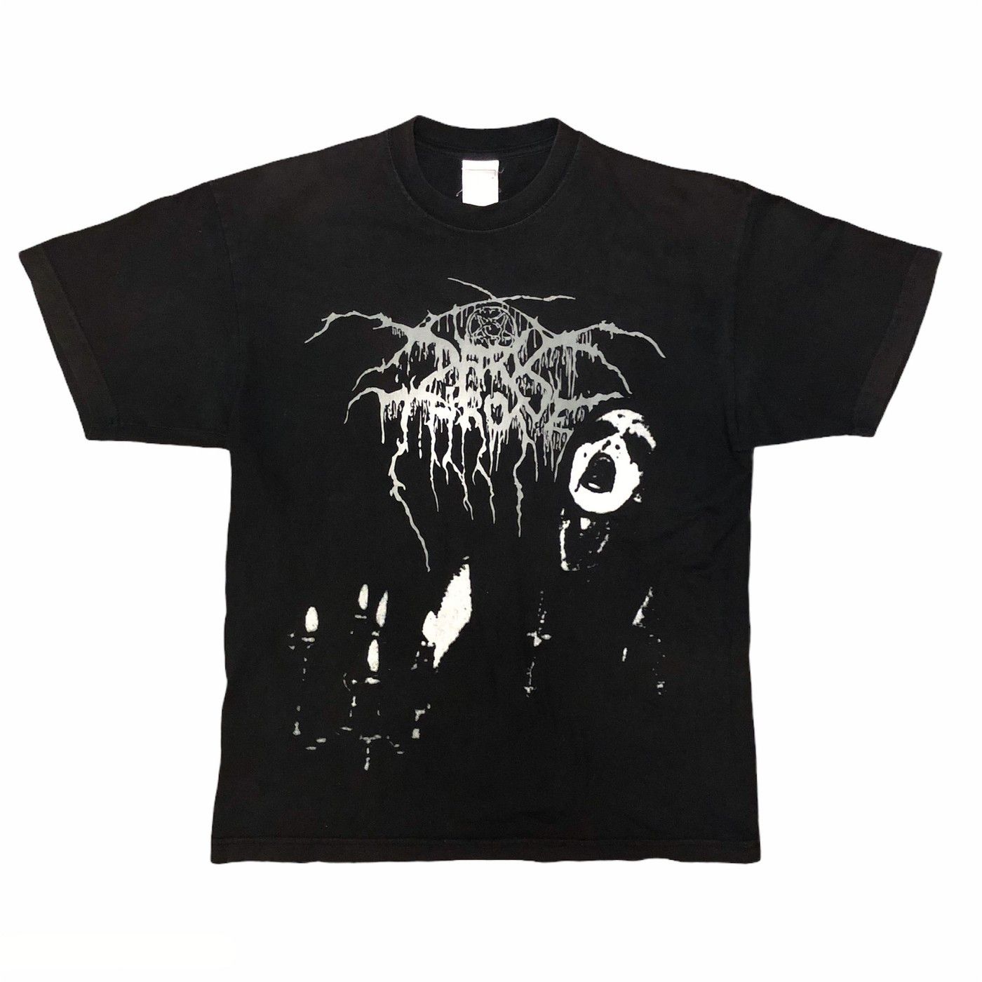 T-shirt Vintage Black Metal Des Années 90 - Marque Screen Stars, Taille XL, Gris, Manches Longues, Motifs Groupes (Mayhem, Bathory, Etc.)