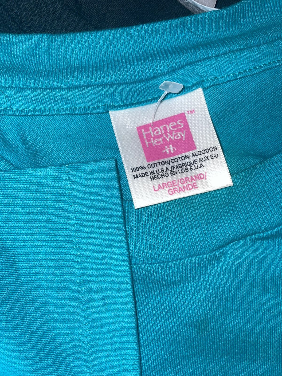 Hanes 90s Vintage Hanes Her Way Made in USA Blank Single Stitch Size US L / EU 52-54 / 3 - 3 Thumbnail