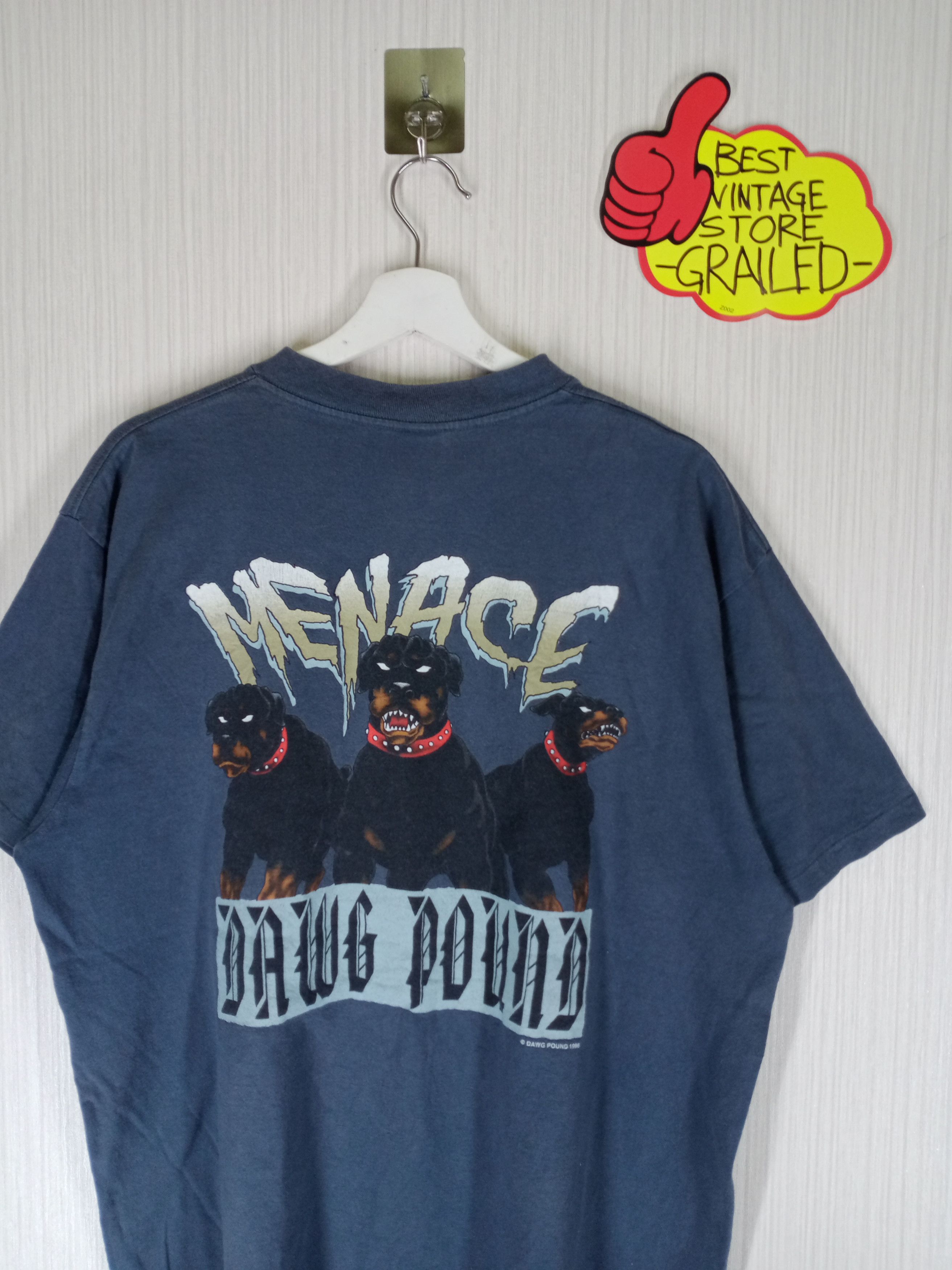 Vintage Rare Vintage 90s Dawg Pound Menace Single Sticth T Shirt Size US XL / EU 56 / 4 - 4 Thumbnail