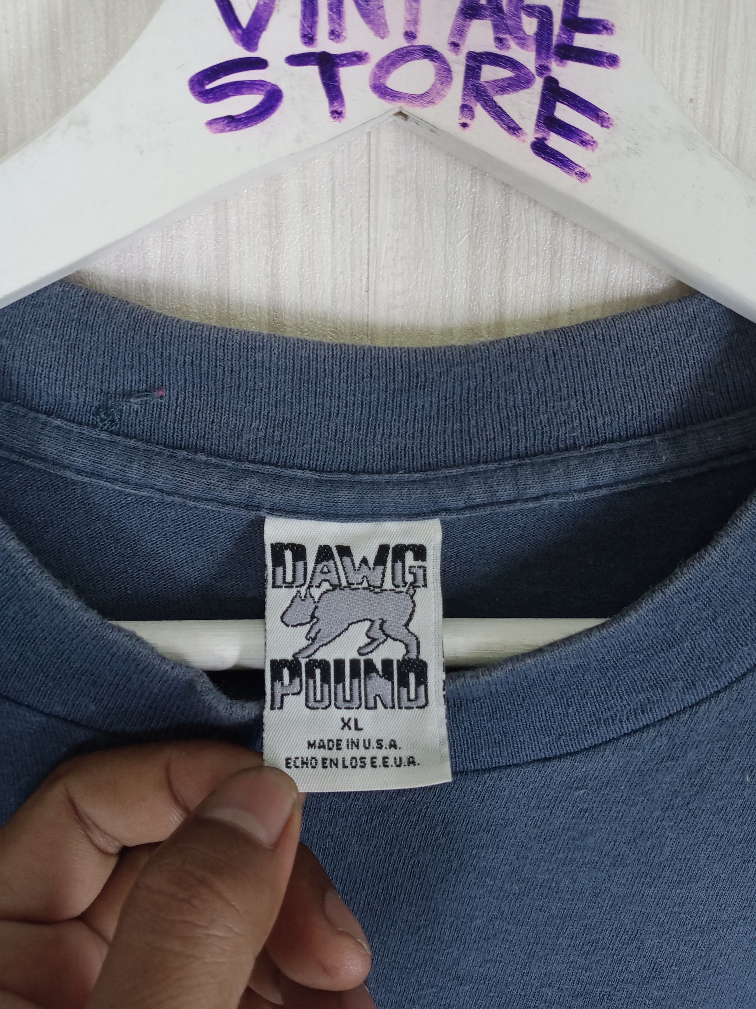 Vintage Rare Vintage 90s Dawg Pound Menace Single Sticth T Shirt Size US XL / EU 56 / 4 - 6 Thumbnail