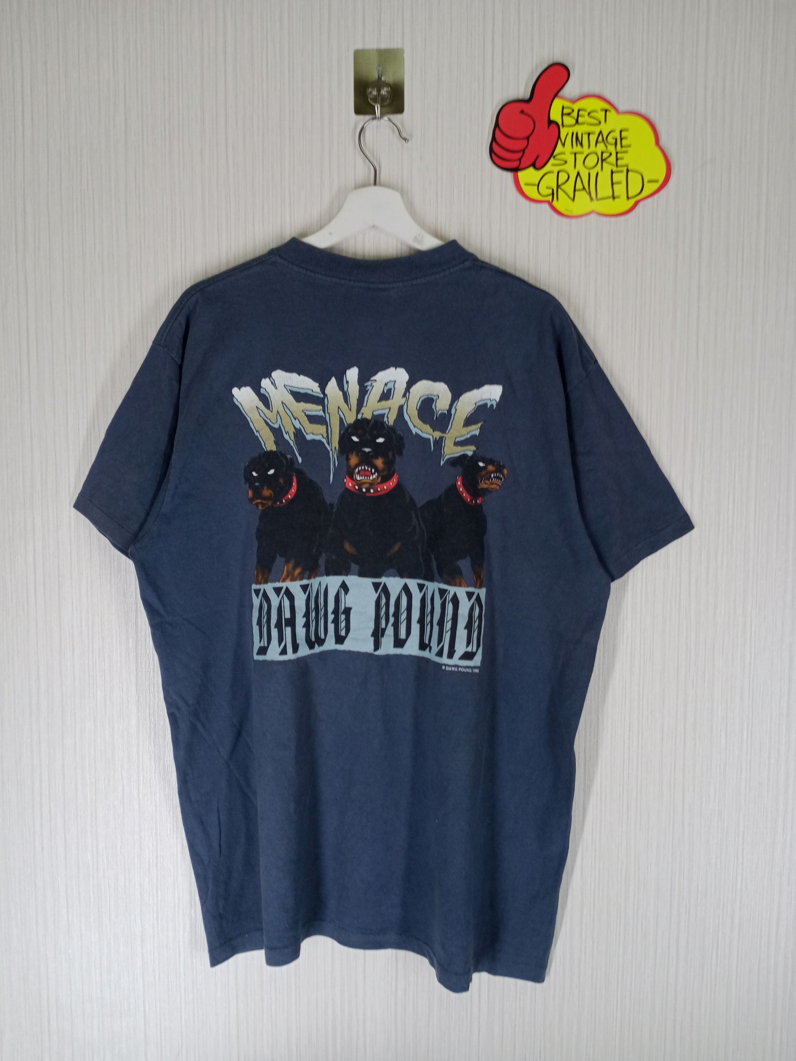 Vintage Rare Vintage 90s Dawg Pound Menace Single Sticth T Shirt Size US XL / EU 56 / 4 - 1 Thumbnail