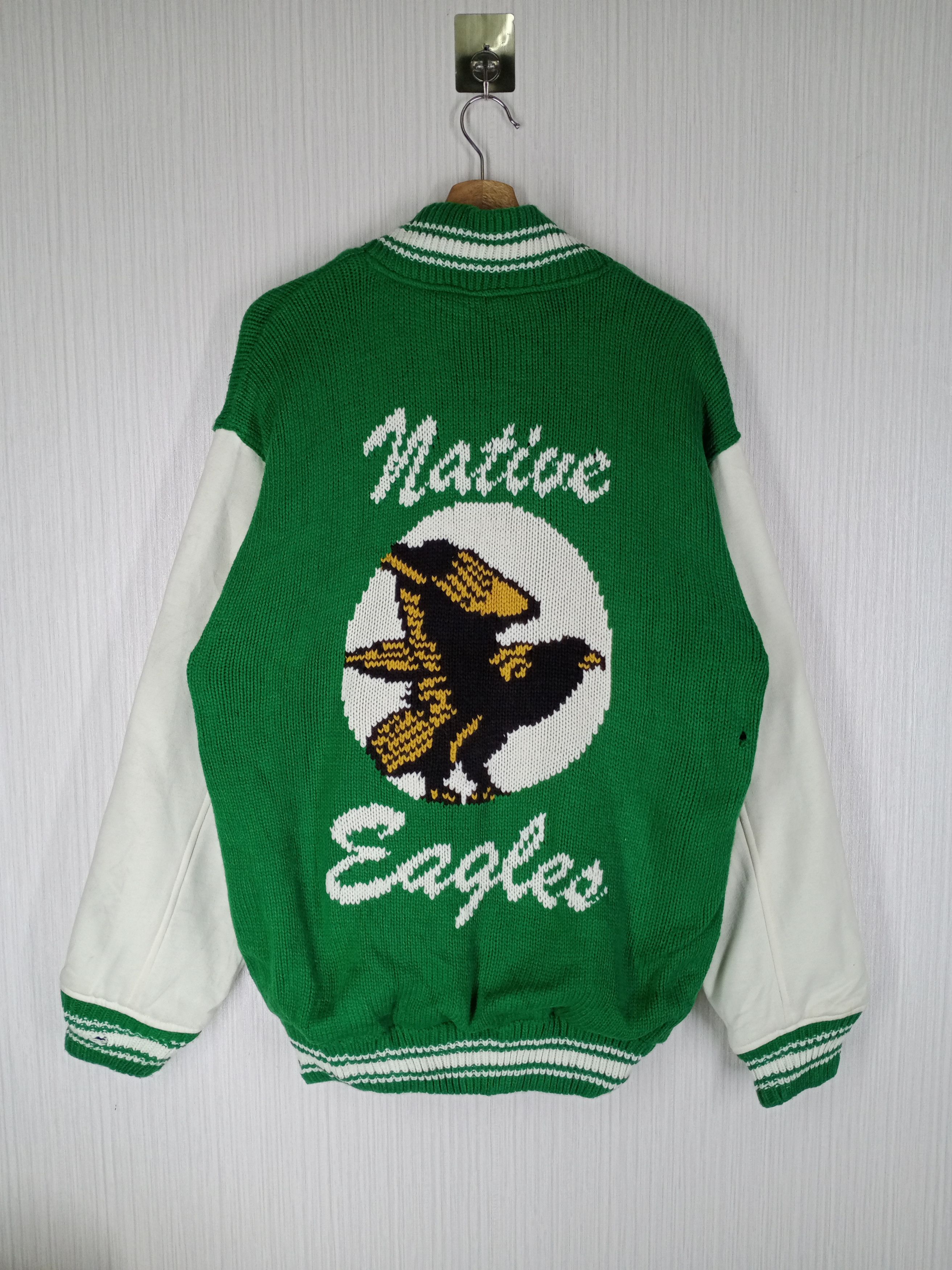 Japanese Brand NATIVE EAGLE BY GENERATE KNIT VARSITY JACKET Size US XL / EU 56 / 4 - 1 Thumbnail
