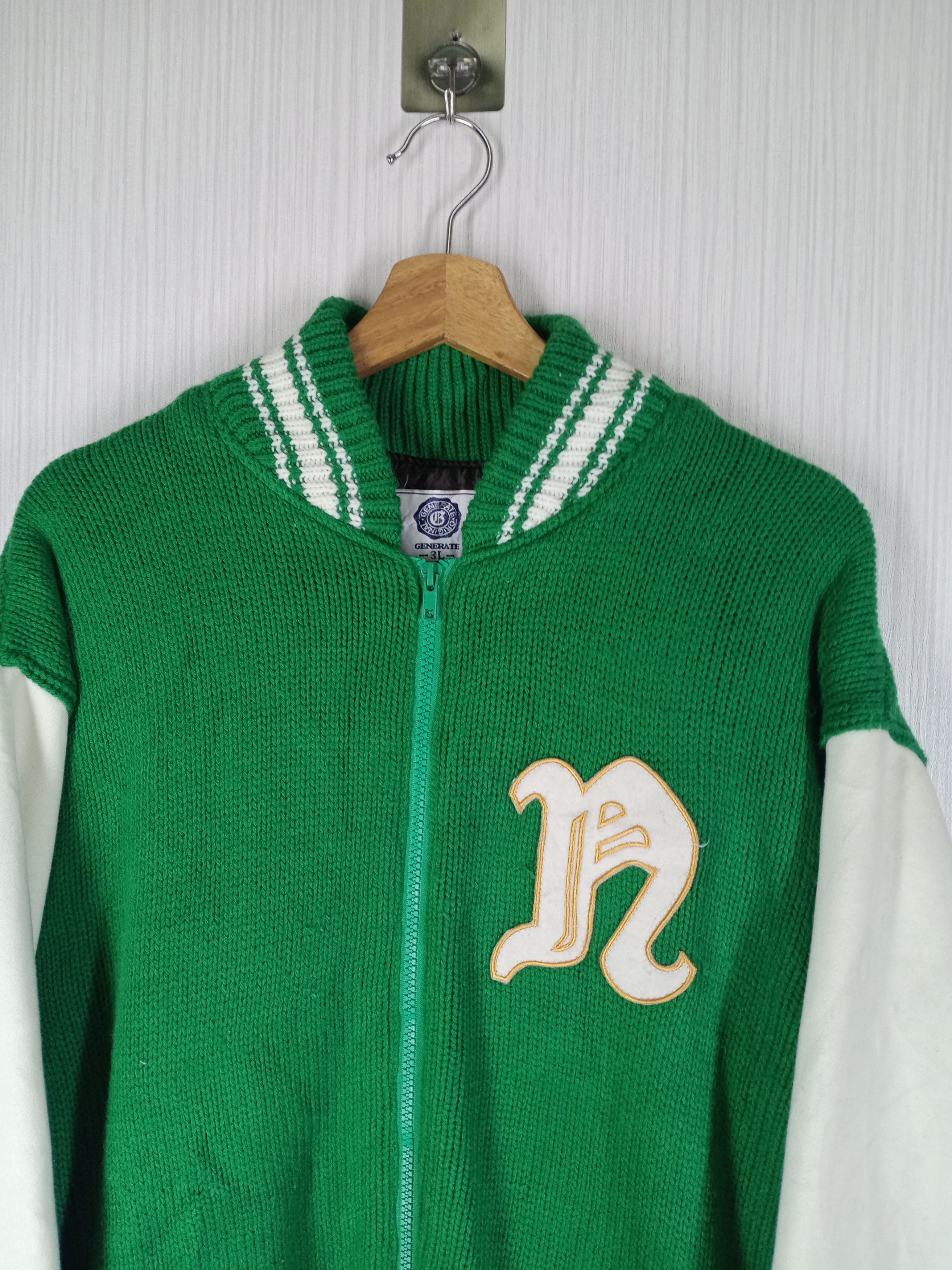 Japanese Brand NATIVE EAGLE BY GENERATE KNIT VARSITY JACKET Size US XL / EU 56 / 4 - 3 Thumbnail