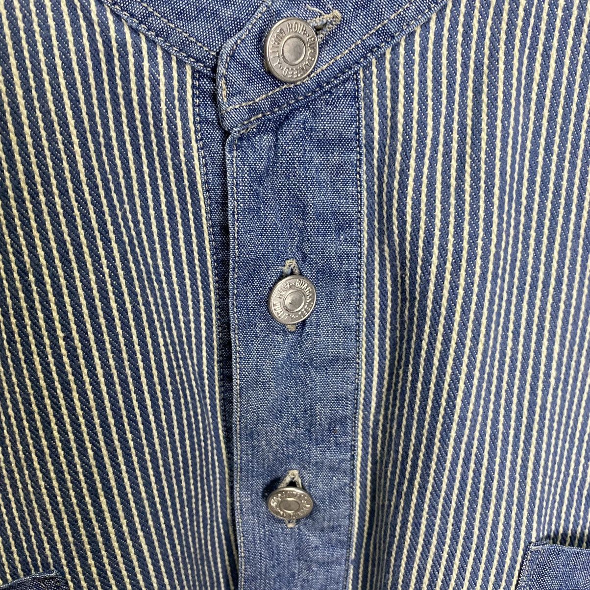 Japanese Brand vintage hickori henley shirt double pocket Size US L / EU 52-54 / 3 - 6 Thumbnail