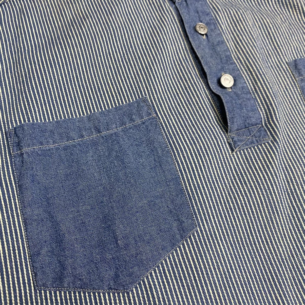 Japanese Brand vintage hickori henley shirt double pocket Size US L / EU 52-54 / 3 - 8 Thumbnail
