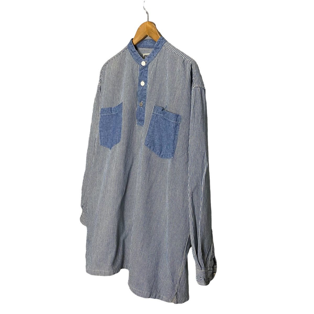 Japanese Brand vintage hickori henley shirt double pocket Size US L / EU 52-54 / 3 - 3 Thumbnail