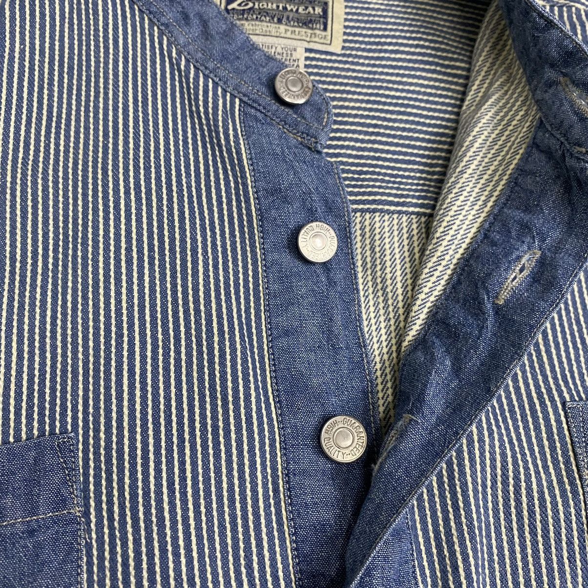 Japanese Brand vintage hickori henley shirt double pocket Size US L / EU 52-54 / 3 - 7 Thumbnail