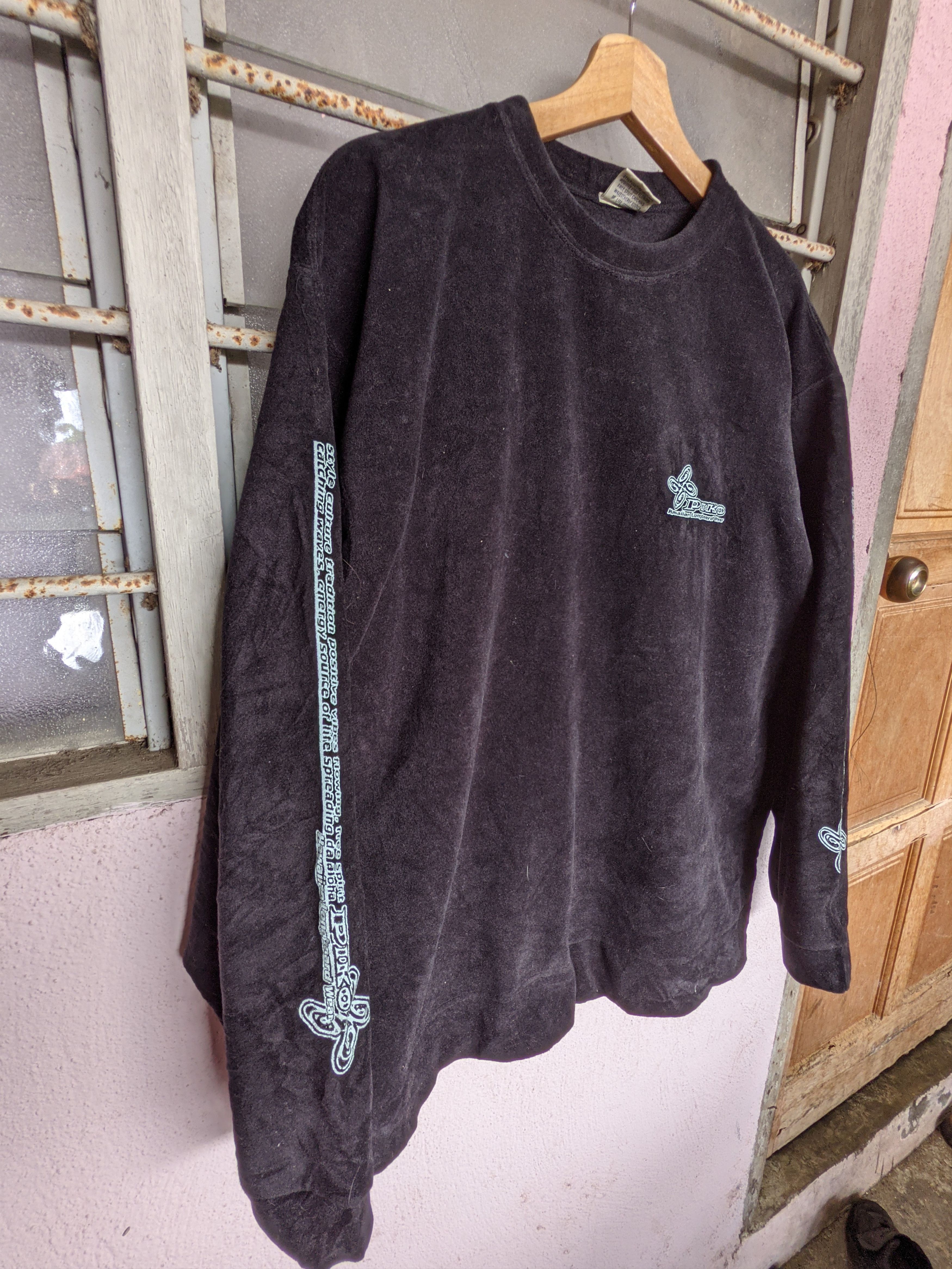 Japanese Brand 🔥 STEALS 🔥 Piko Hawaiian Longboard Wear Spellout Fleece Size US L / EU 52-54 / 3 - 3 Thumbnail
