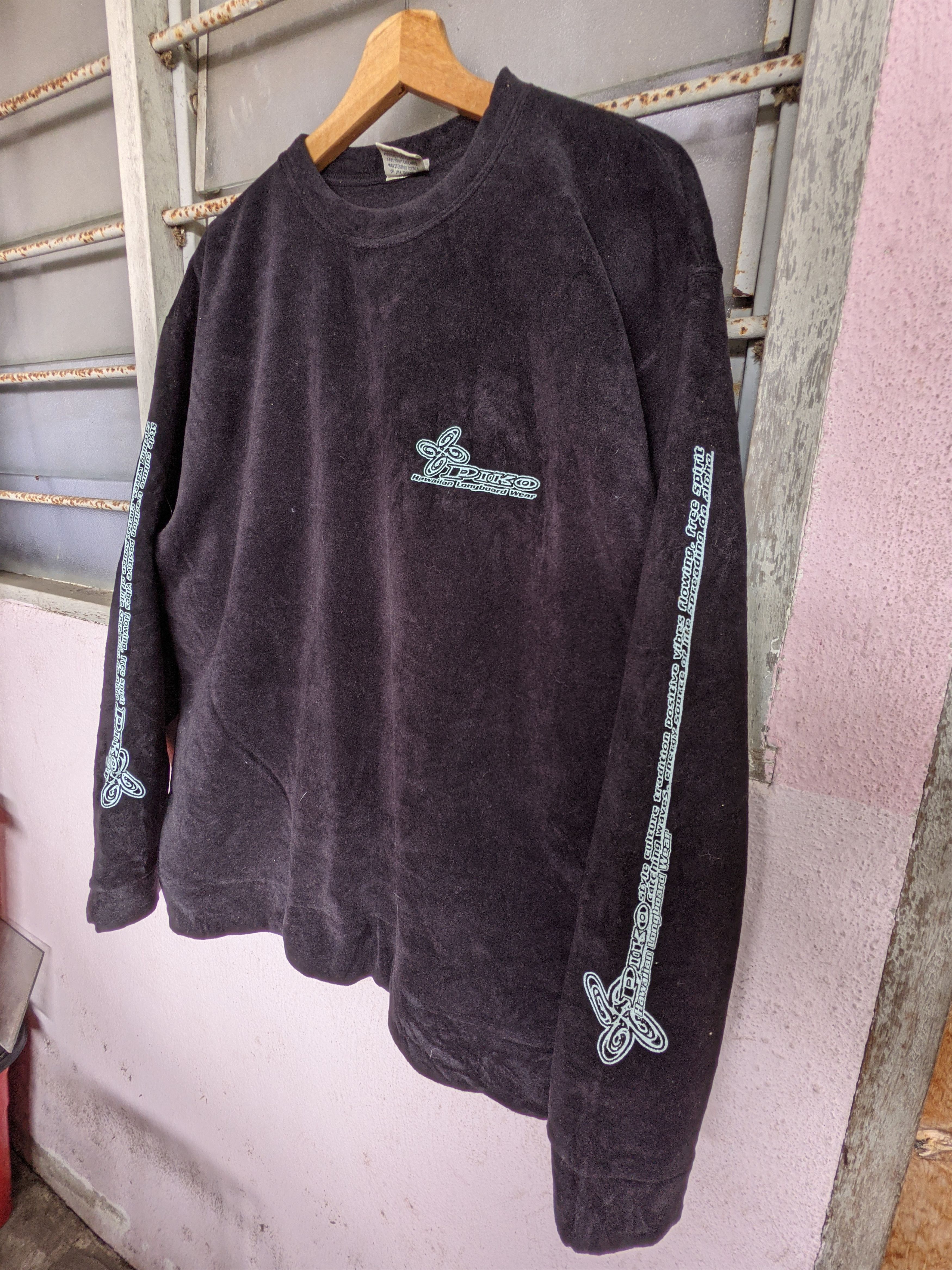 Japanese Brand 🔥 STEALS 🔥 Piko Hawaiian Longboard Wear Spellout Fleece Size US L / EU 52-54 / 3 - 4 Thumbnail