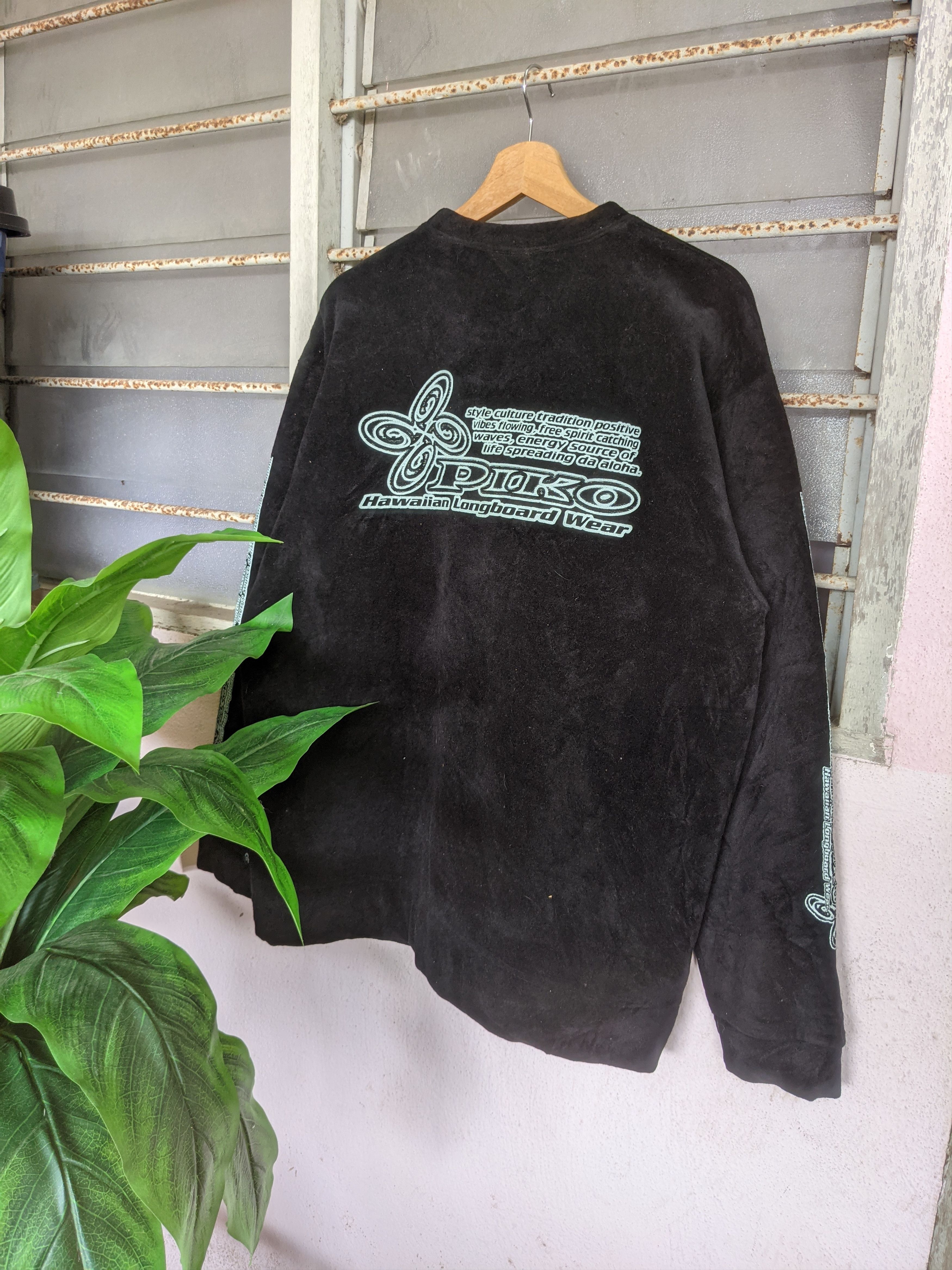 Japanese Brand 🔥 STEALS 🔥 Piko Hawaiian Longboard Wear Spellout Fleece Size US L / EU 52-54 / 3 - 1 Thumbnail