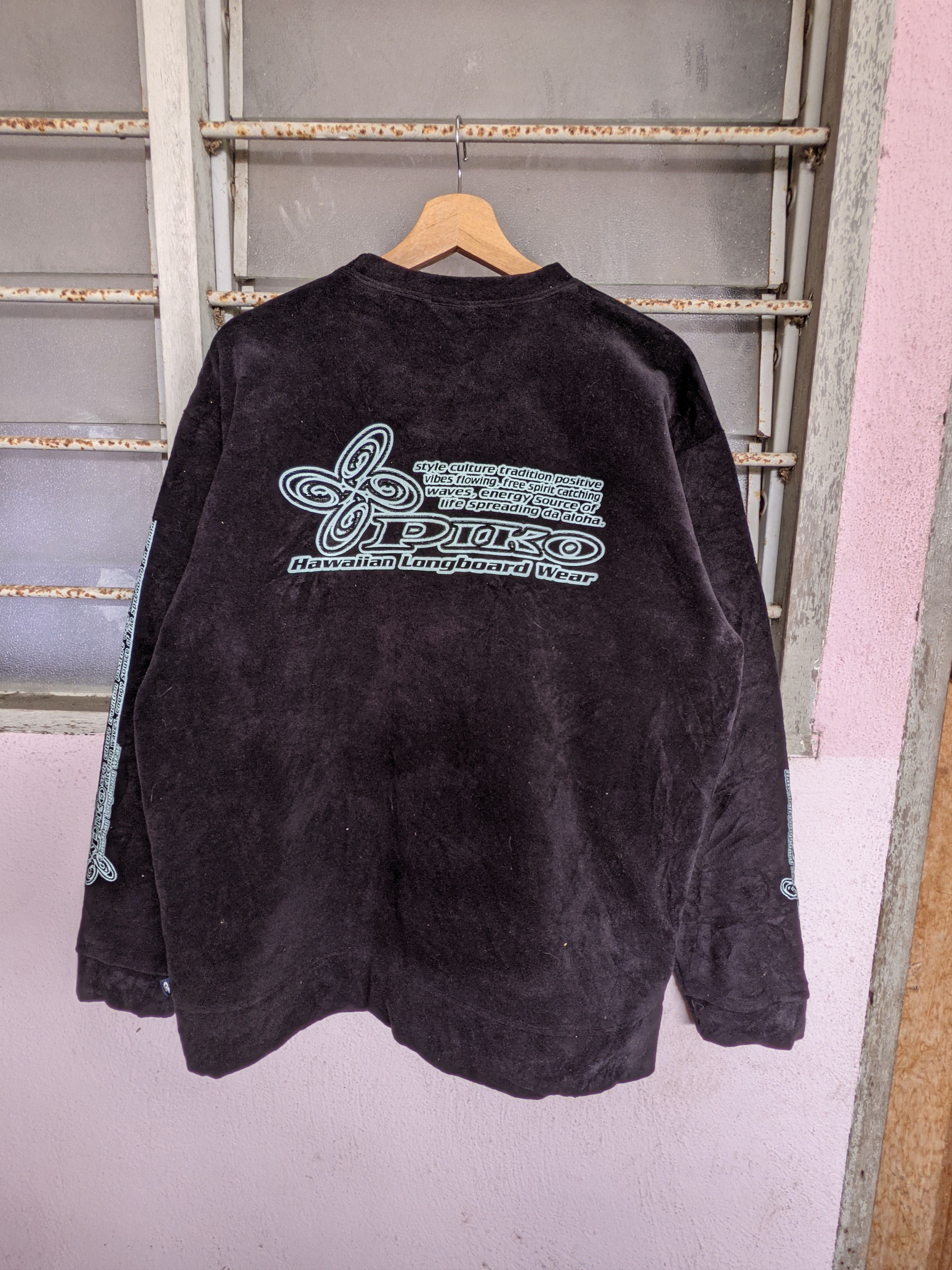 Japanese Brand 🔥 STEALS 🔥 Piko Hawaiian Longboard Wear Spellout Fleece Size US L / EU 52-54 / 3 - 6 Thumbnail