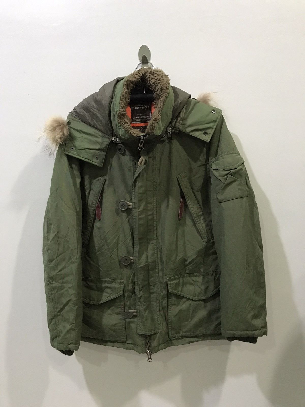 Japanese Brand FLASH REPORT Japan Multipocket FauxFur Sherpa Hoodie Jacket Size US L / EU 52-54 / 3 - 1 Thumbnail