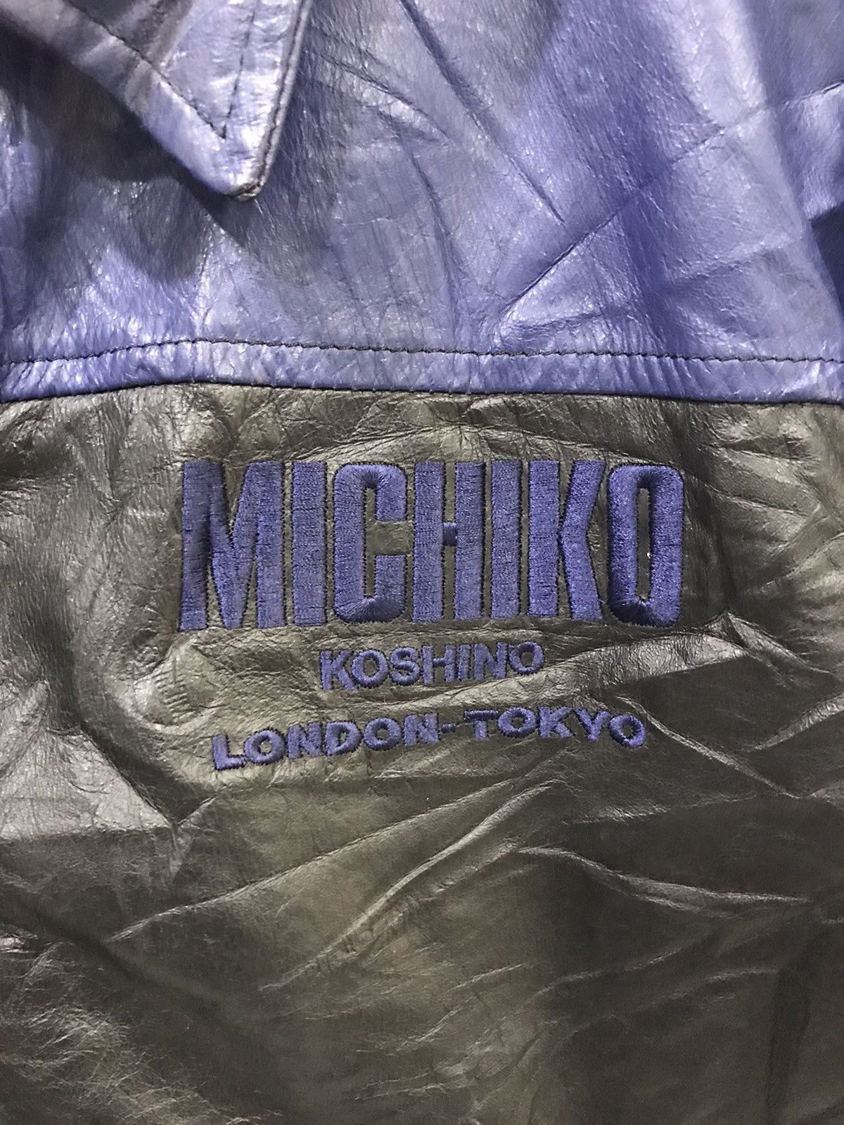 Genuine Leather × Michiko Koshino London MICHIKO KOSHINO LONDON 2 Tones Leather Jacket Size US M / EU 48-50 / 2 - 9 Thumbnail