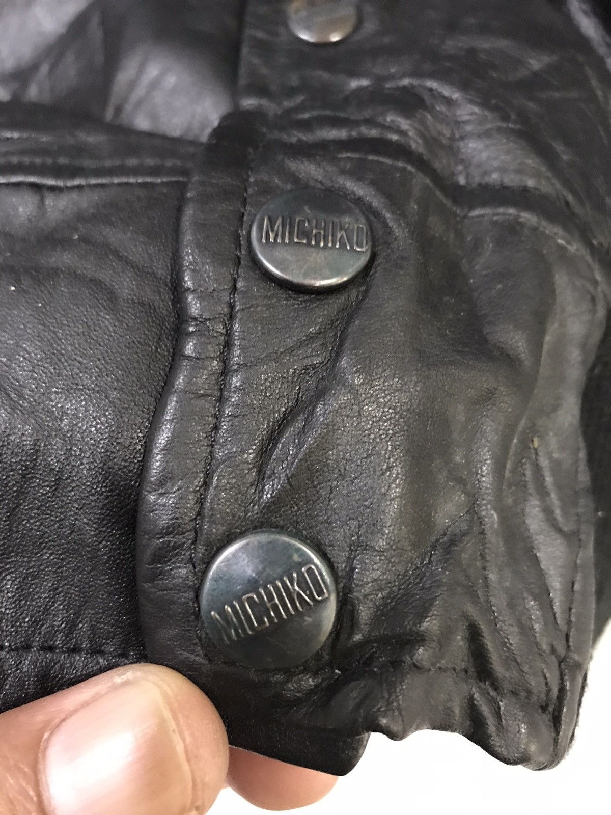 Genuine Leather × Michiko Koshino London MICHIKO KOSHINO LONDON 2 Tones Leather Jacket Size US M / EU 48-50 / 2 - 11 Thumbnail
