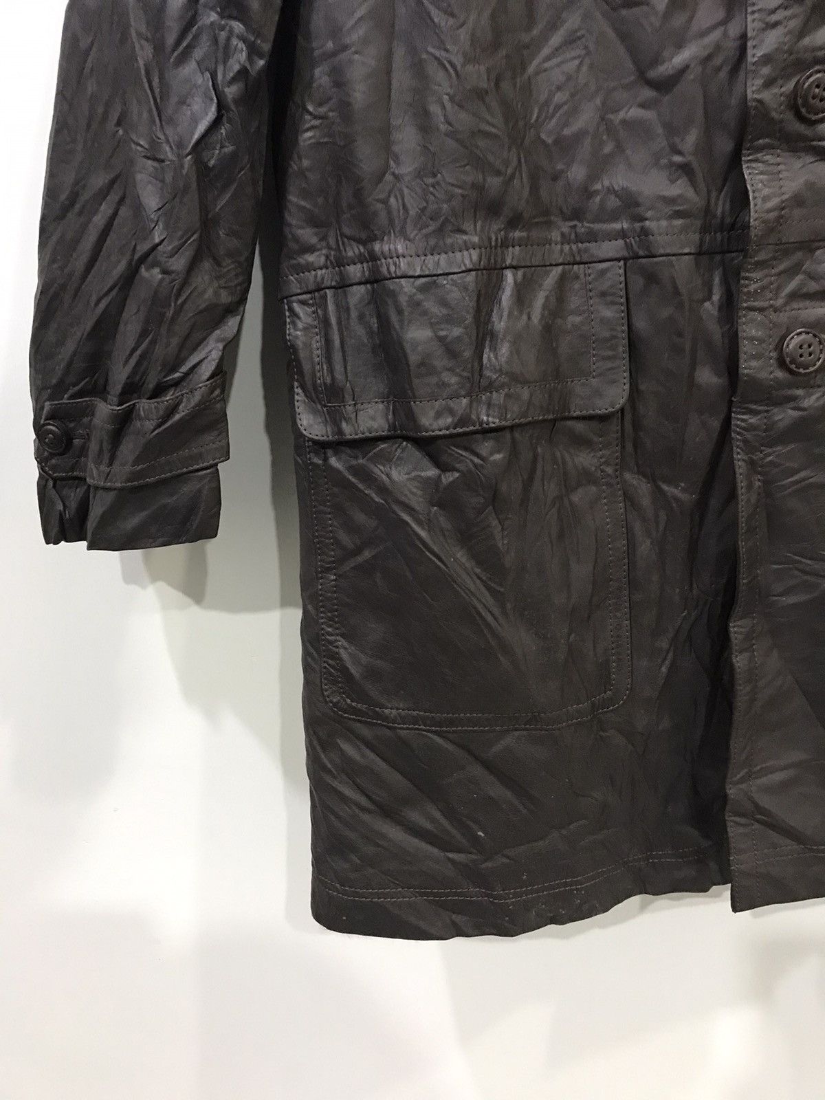IWASAKI Japan Fur Leather Overcoat