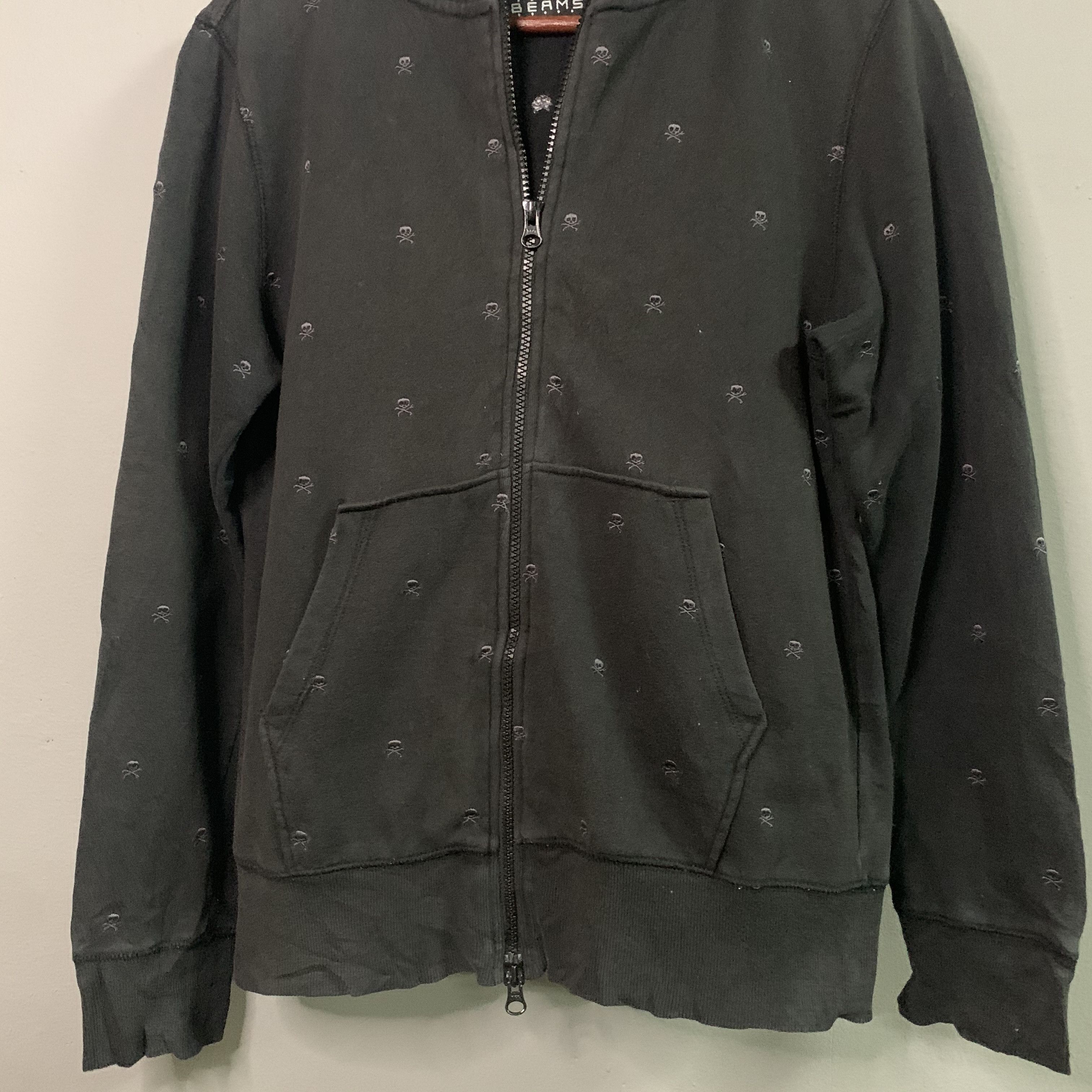 Beams Plus Vintage Beams Skull Design Like Mastermind Full Zip Sweater Size US S / EU 44-46 / 1 - 2 Thumbnail