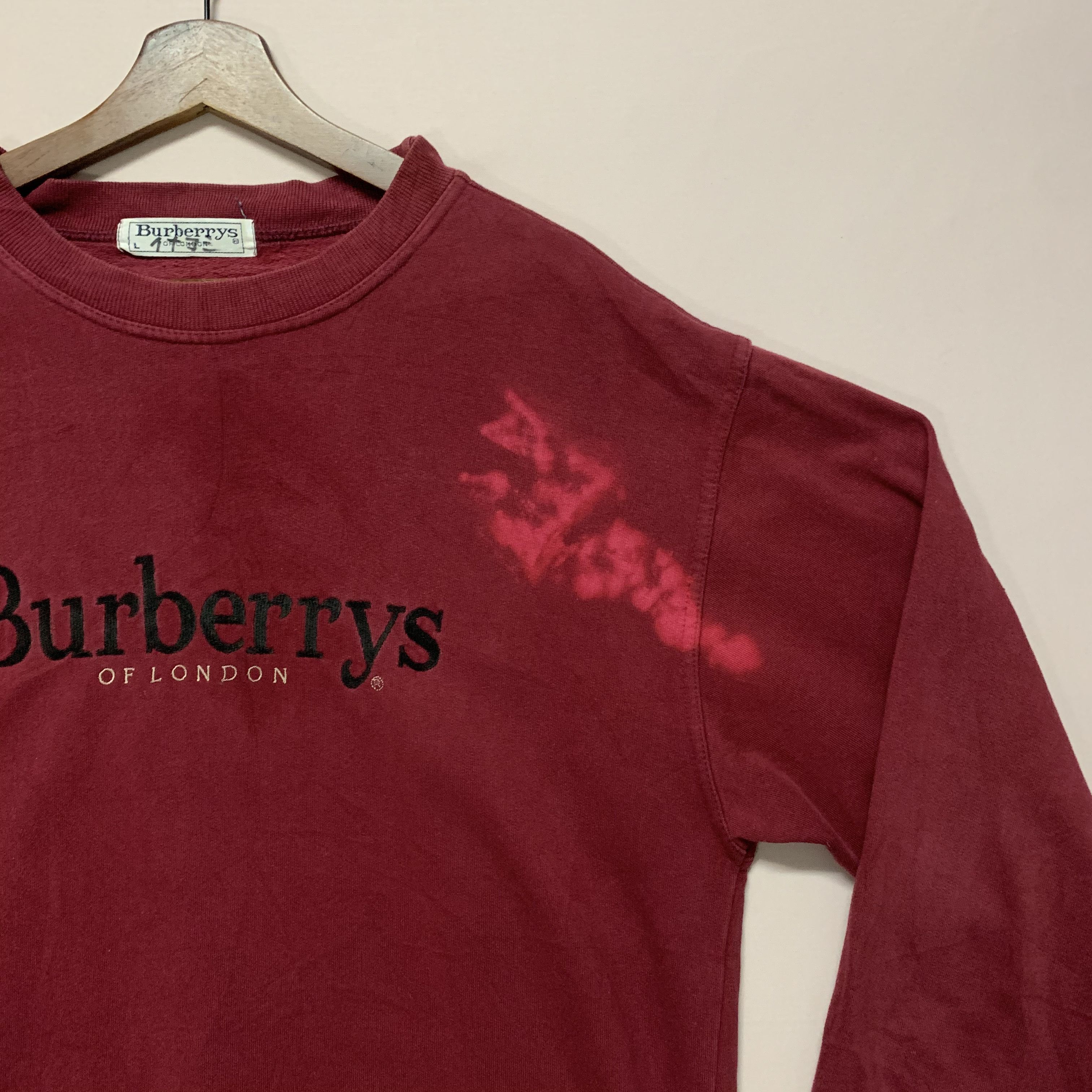 Burberry Vintage Burberrys Of London Embroidery Bleach JumperSweater Size US L / EU 52-54 / 3 - 4 Thumbnail