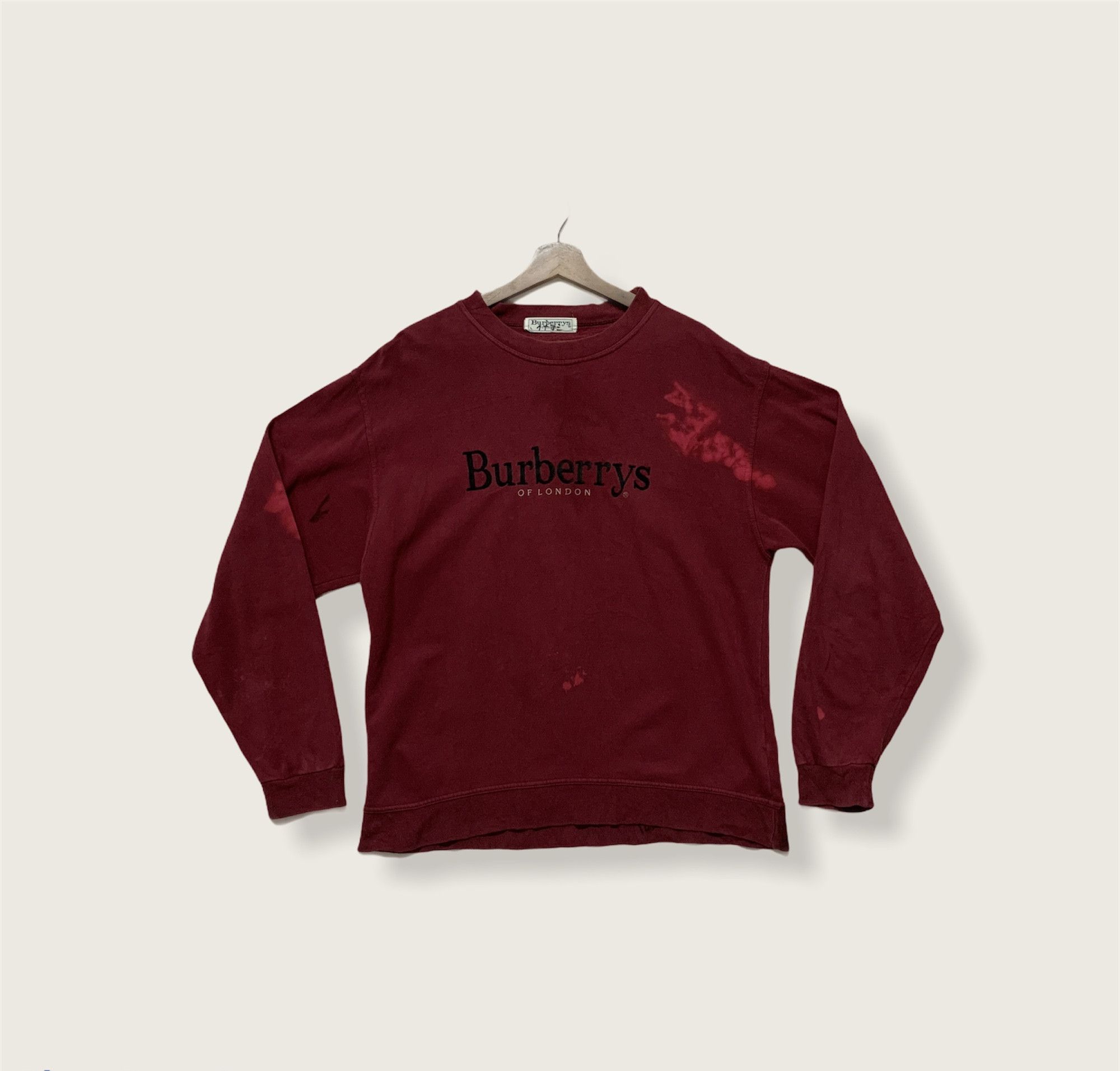 Burberry Vintage Burberrys Of London Embroidery Bleach JumperSweater Size US L / EU 52-54 / 3 - 1 Thumbnail