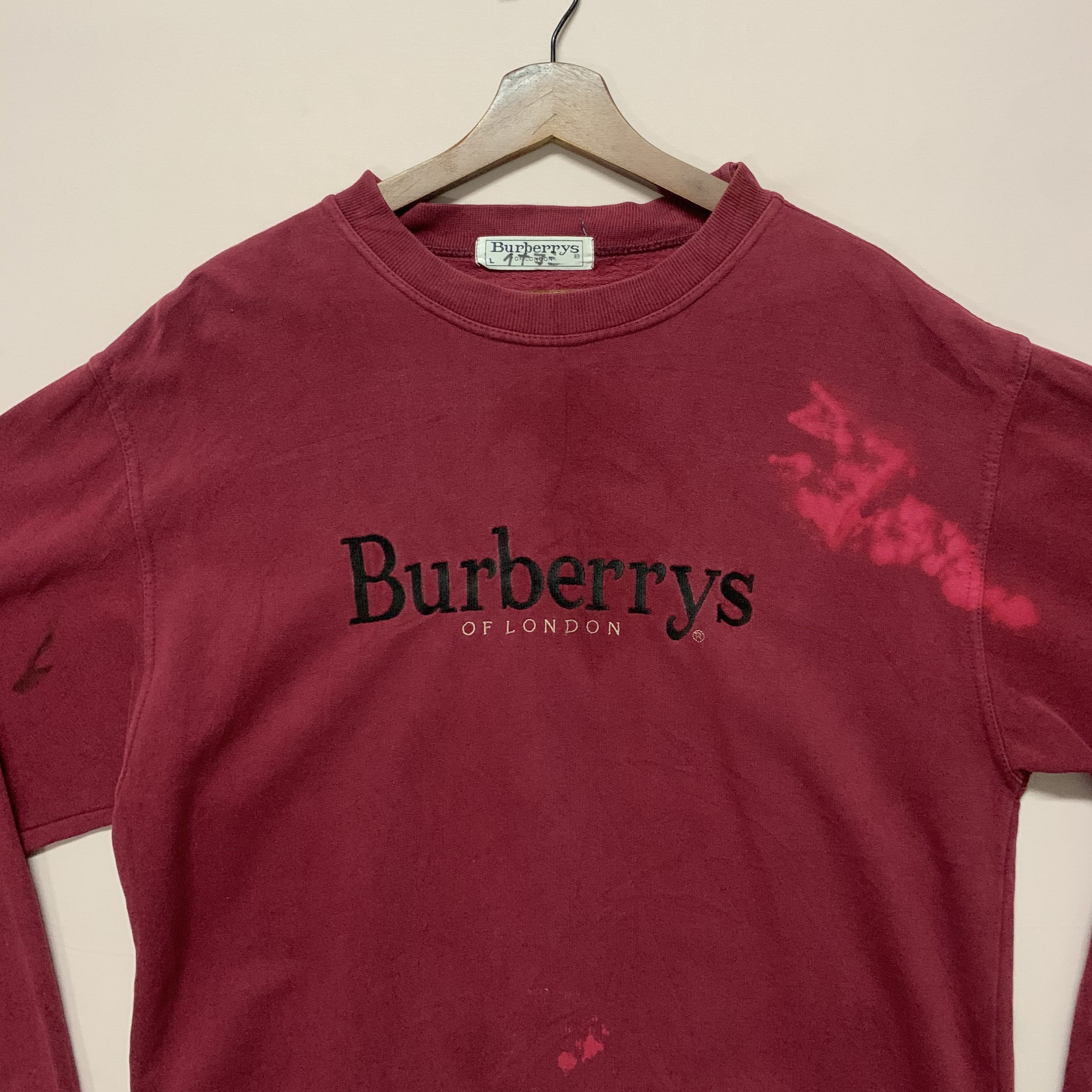 Burberry Vintage Burberrys Of London Embroidery Bleach JumperSweater Size US L / EU 52-54 / 3 - 2 Thumbnail